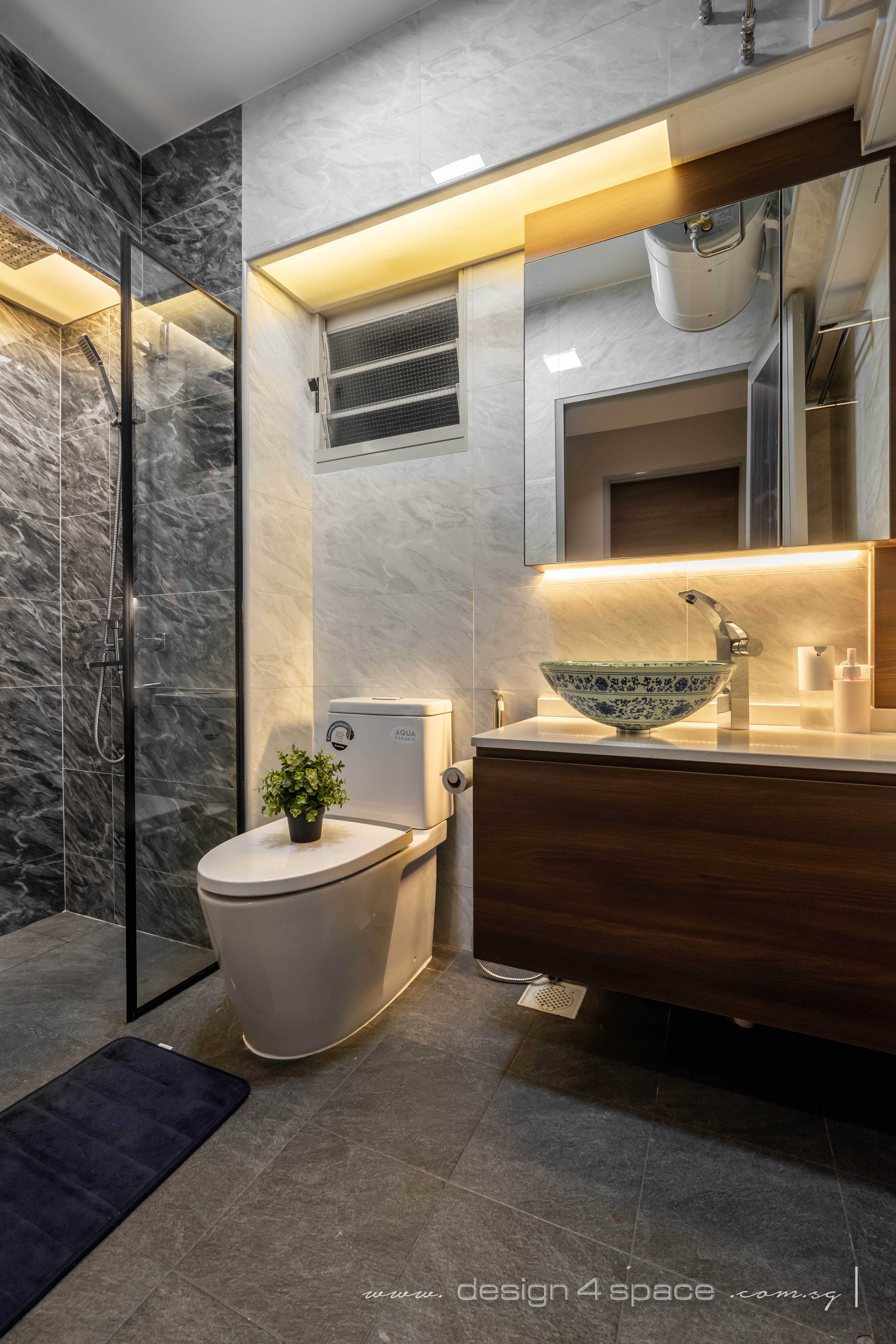 Contemporary, Modern Design - Bathroom - HDB Executive Apartment - Design by Design 4 Space Pte Ltd