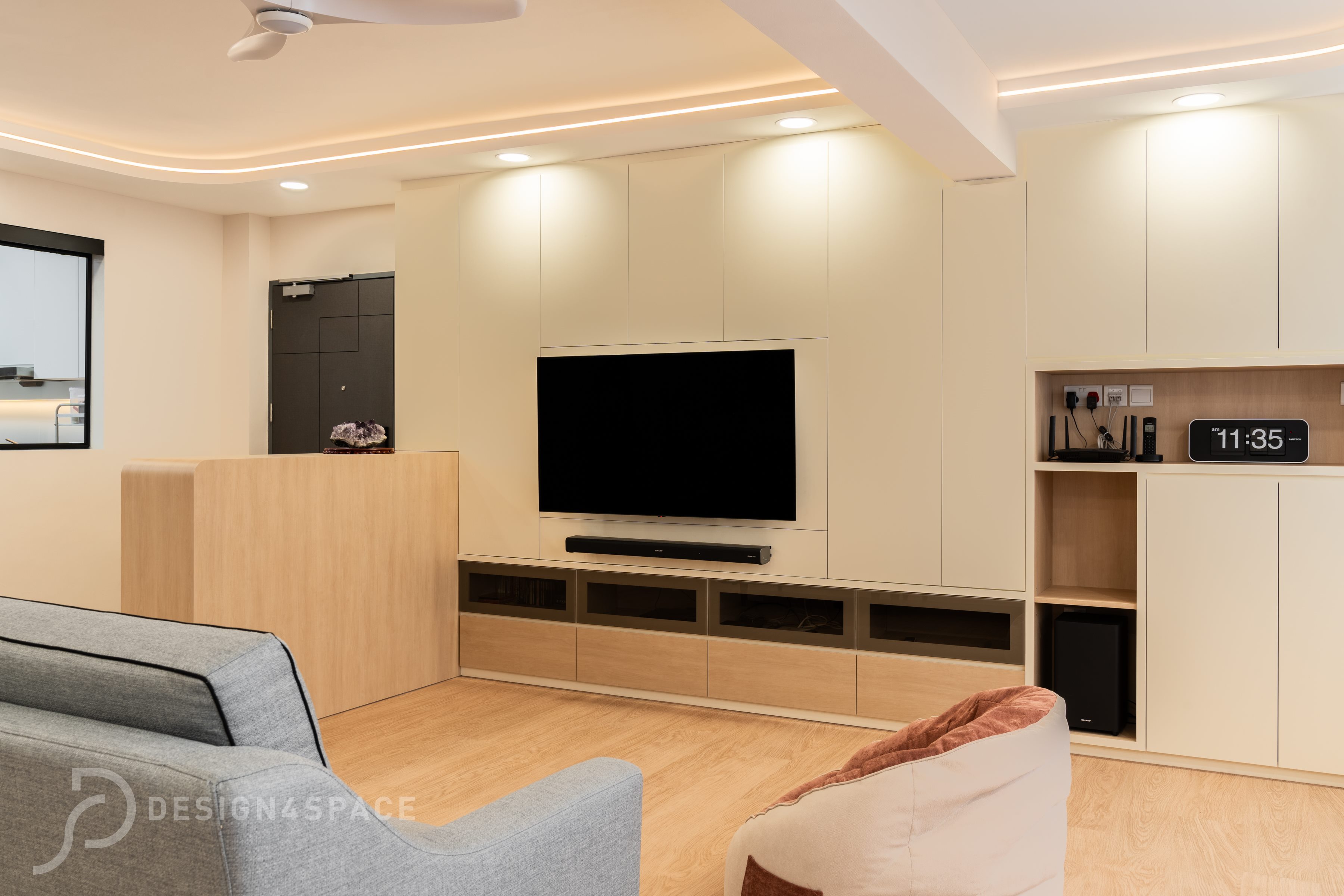 Contemporary, Scandinavian Design - Living Room - HDB Executive Apartment - Design by Design 4 Space Pte Ltd