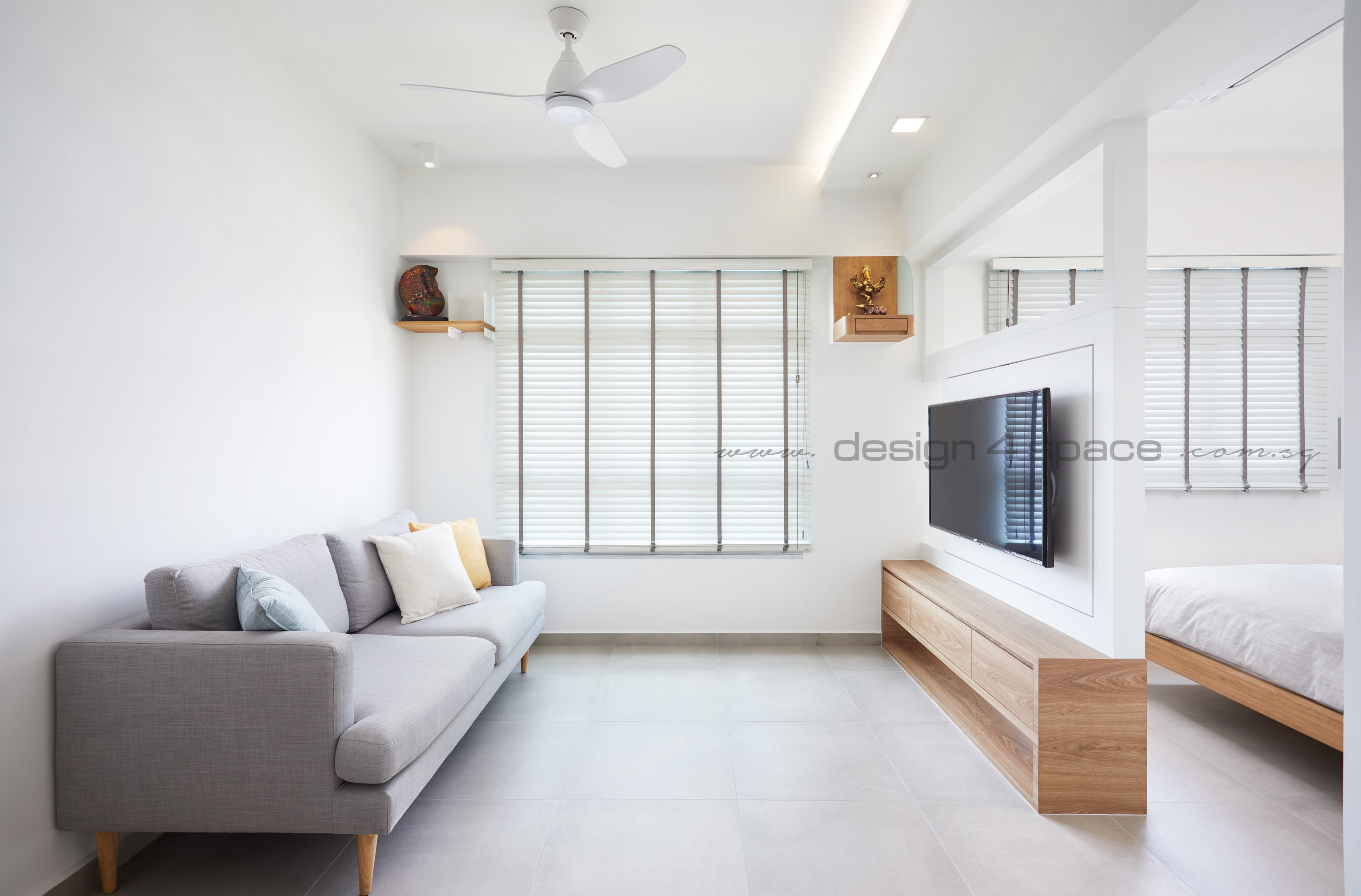 Contemporary Design - Living Room - HDB Studio Apartment - Design by Design 4 Space Pte Ltd