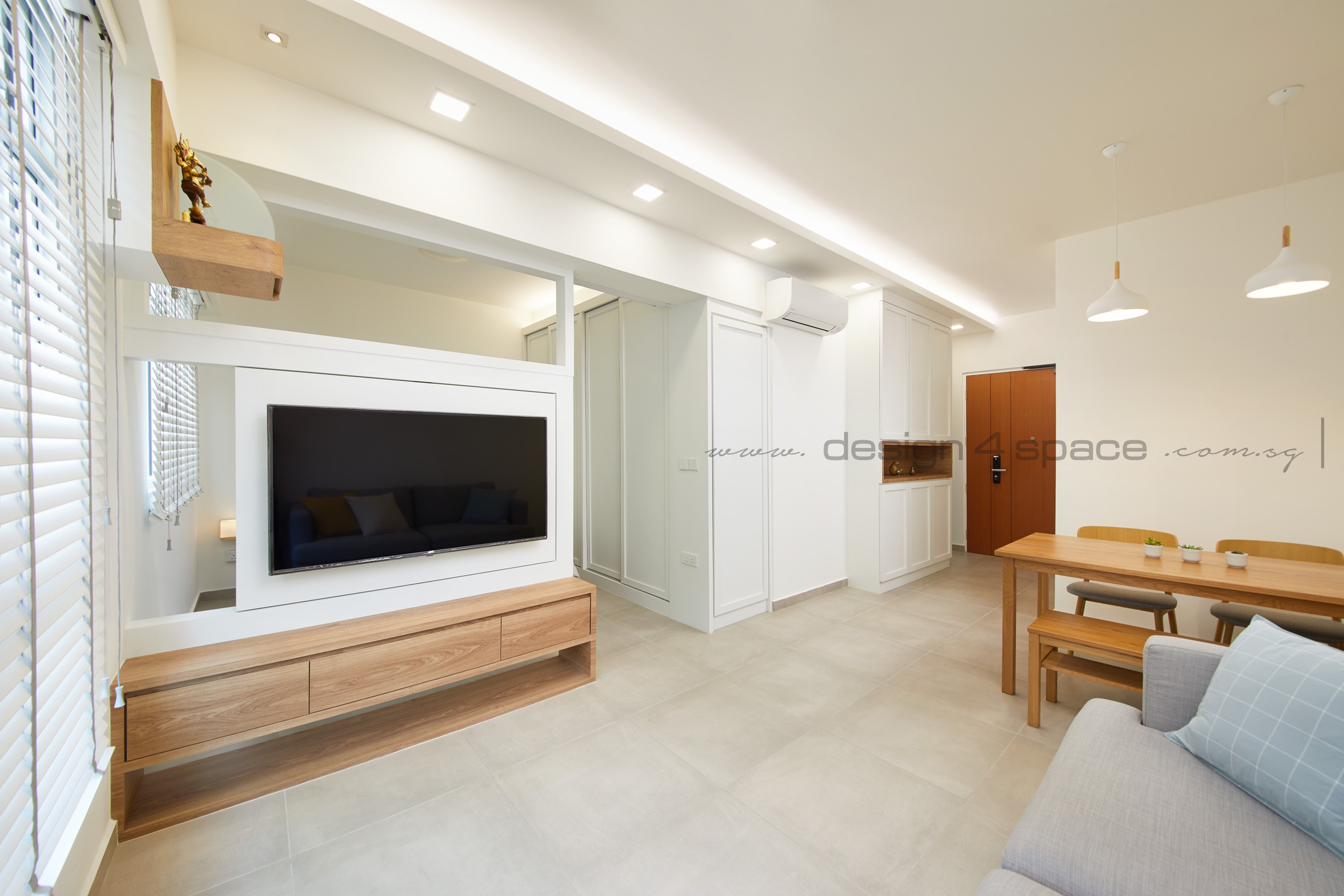 Contemporary Design - Living Room - HDB Studio Apartment - Design by Design 4 Space Pte Ltd