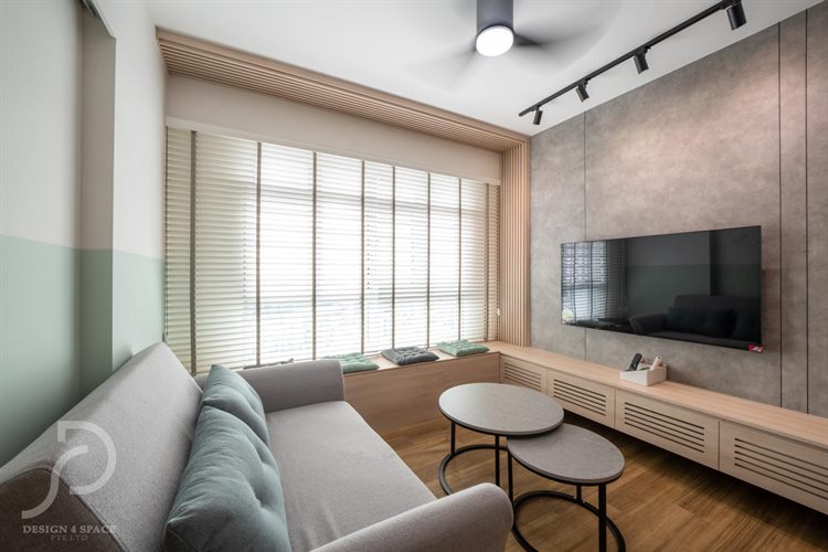 Contemporary, Scandinavian Design - Living Room - HDB Studio Apartment - Design by Design 4 Space Pte Ltd
