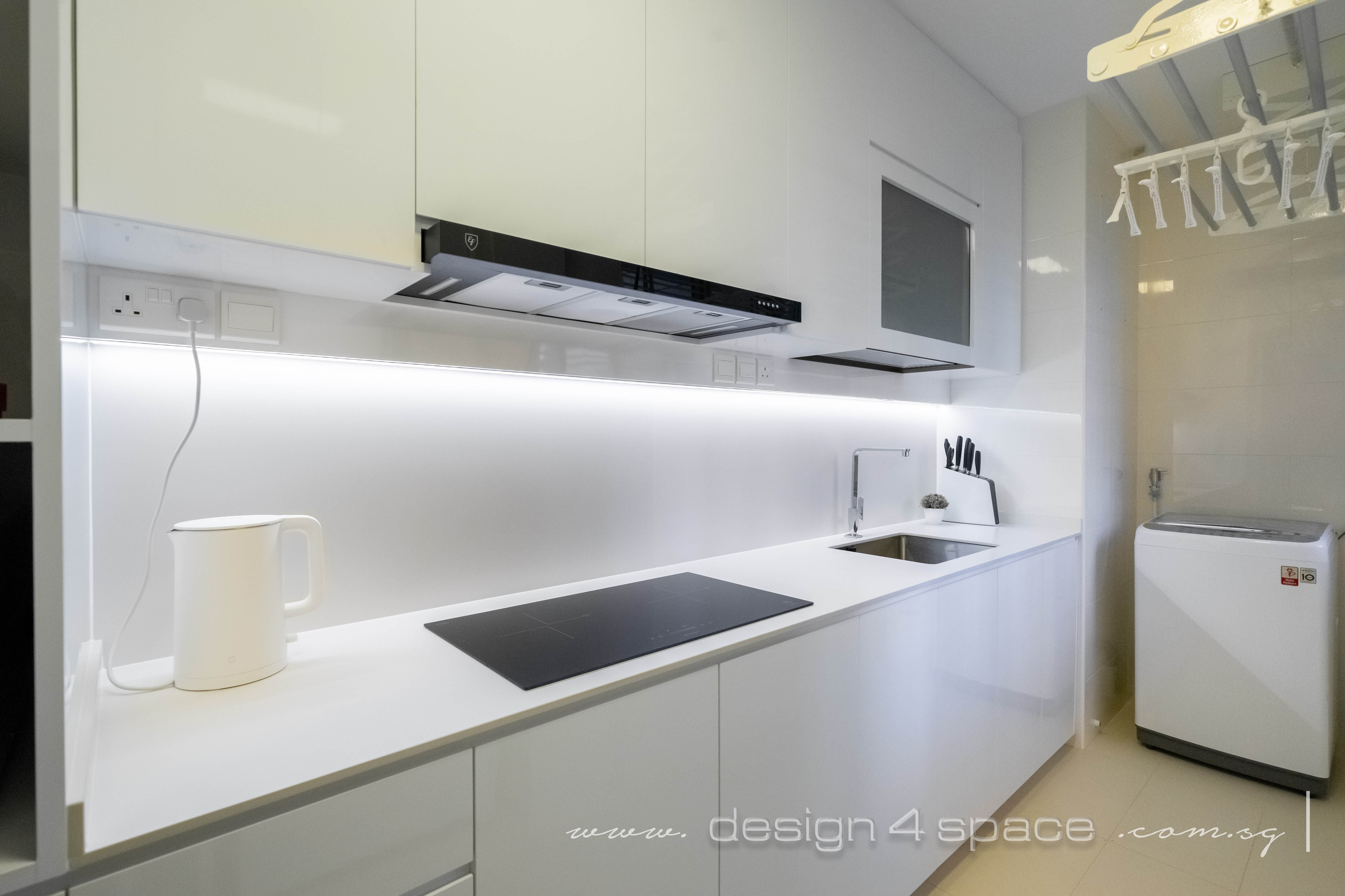 Minimalist Design - Kitchen - HDB Studio Apartment - Design by Design 4 Space Pte Ltd