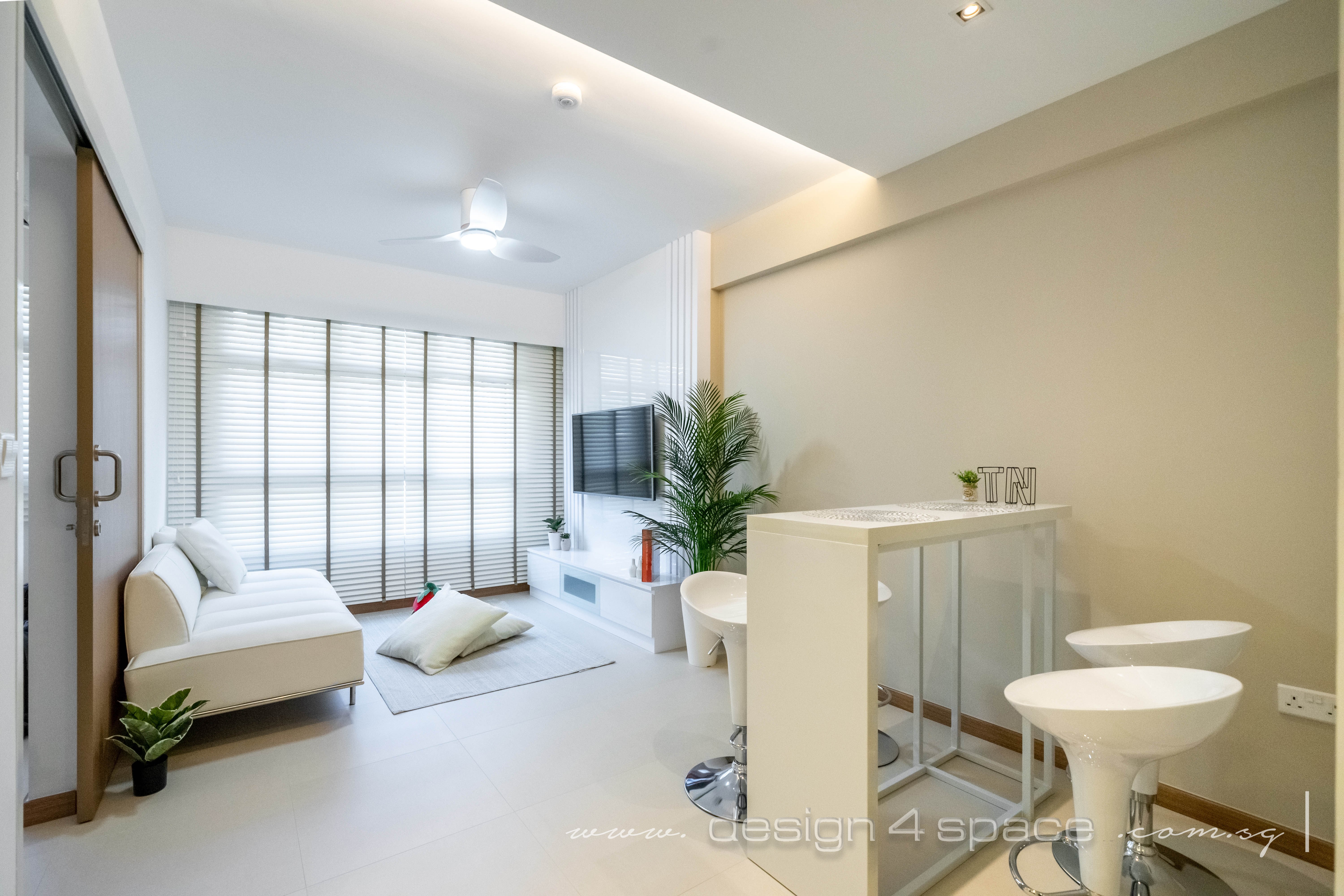 Minimalist Design - Living Room - HDB Studio Apartment - Design by Design 4 Space Pte Ltd