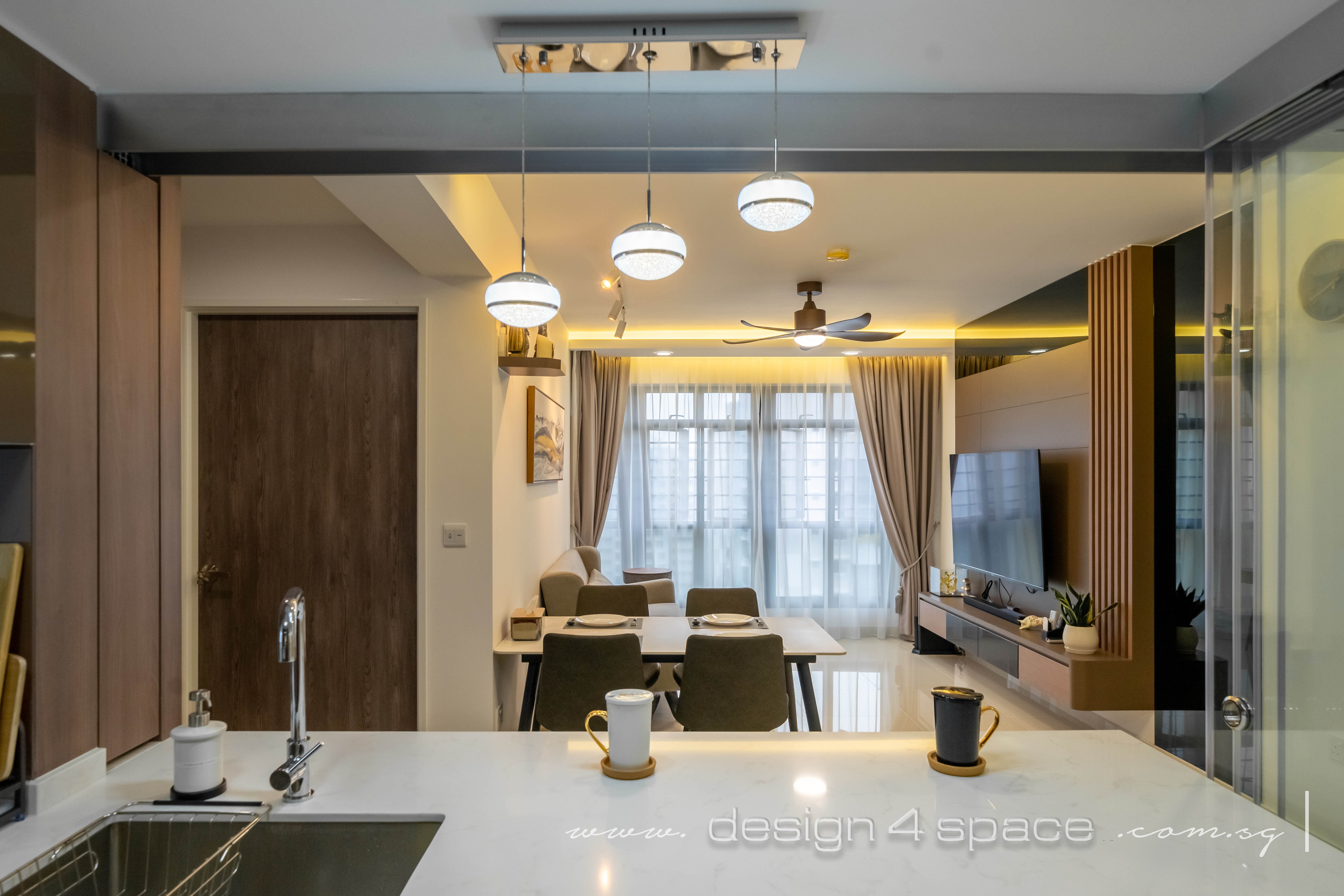 Contemporary Design - Dining Room - HDB 4 Room - Design by Design 4 Space Pte Ltd