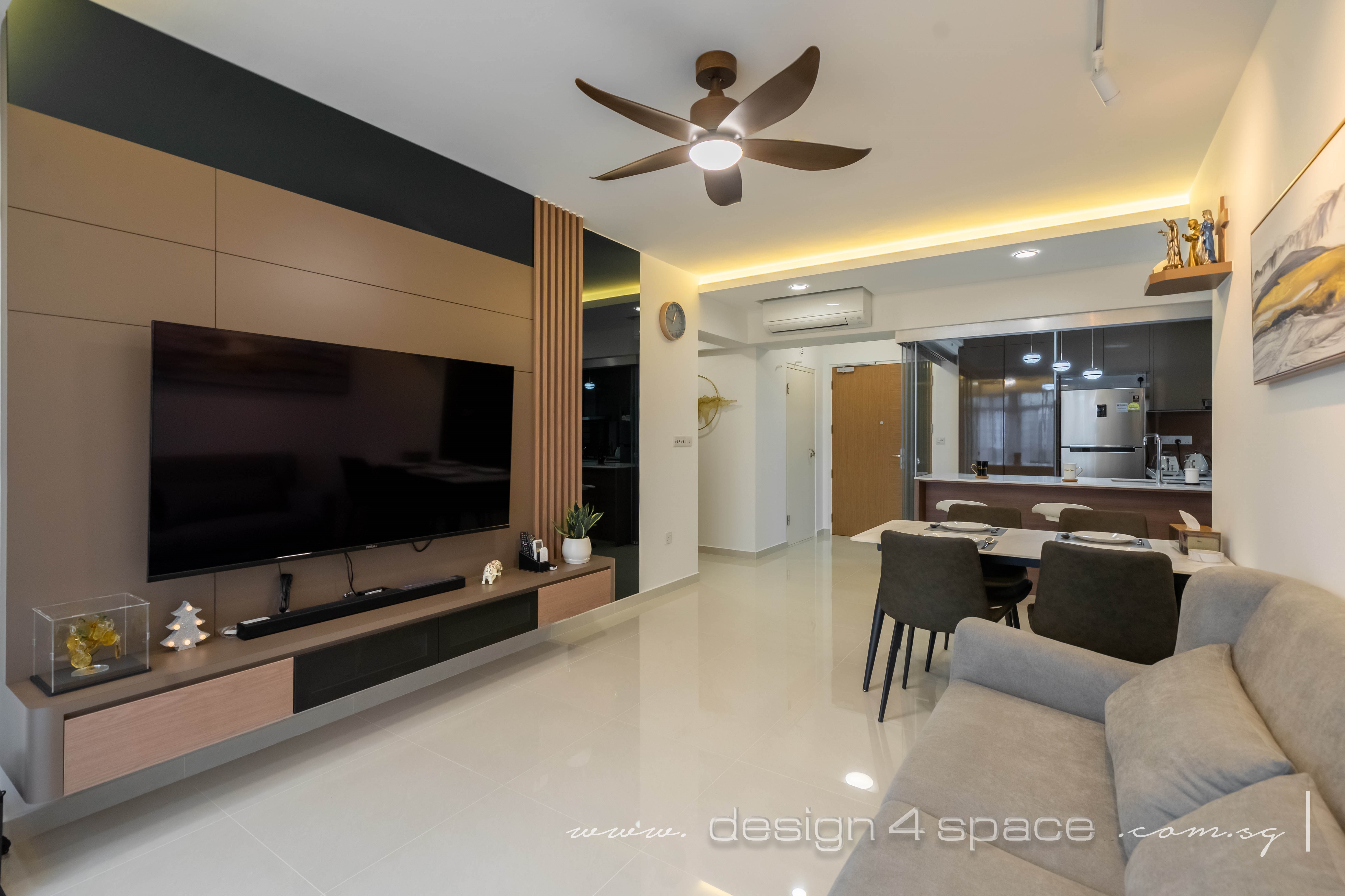 Contemporary Design - Living Room - HDB 4 Room - Design by Design 4 Space Pte Ltd