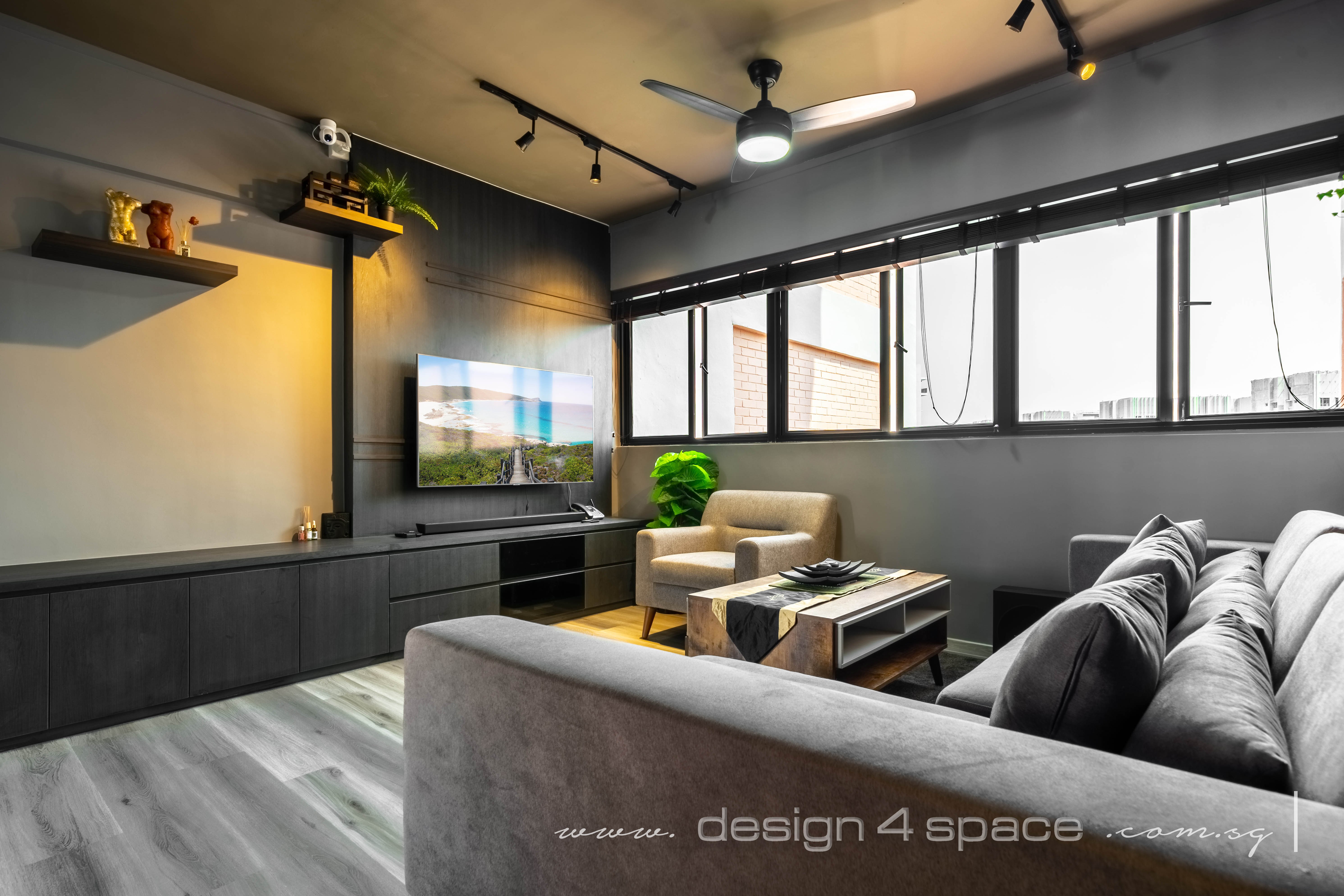 Contemporary Design - Living Room - HDB 3 Room - Design by Design 4 Space Pte Ltd