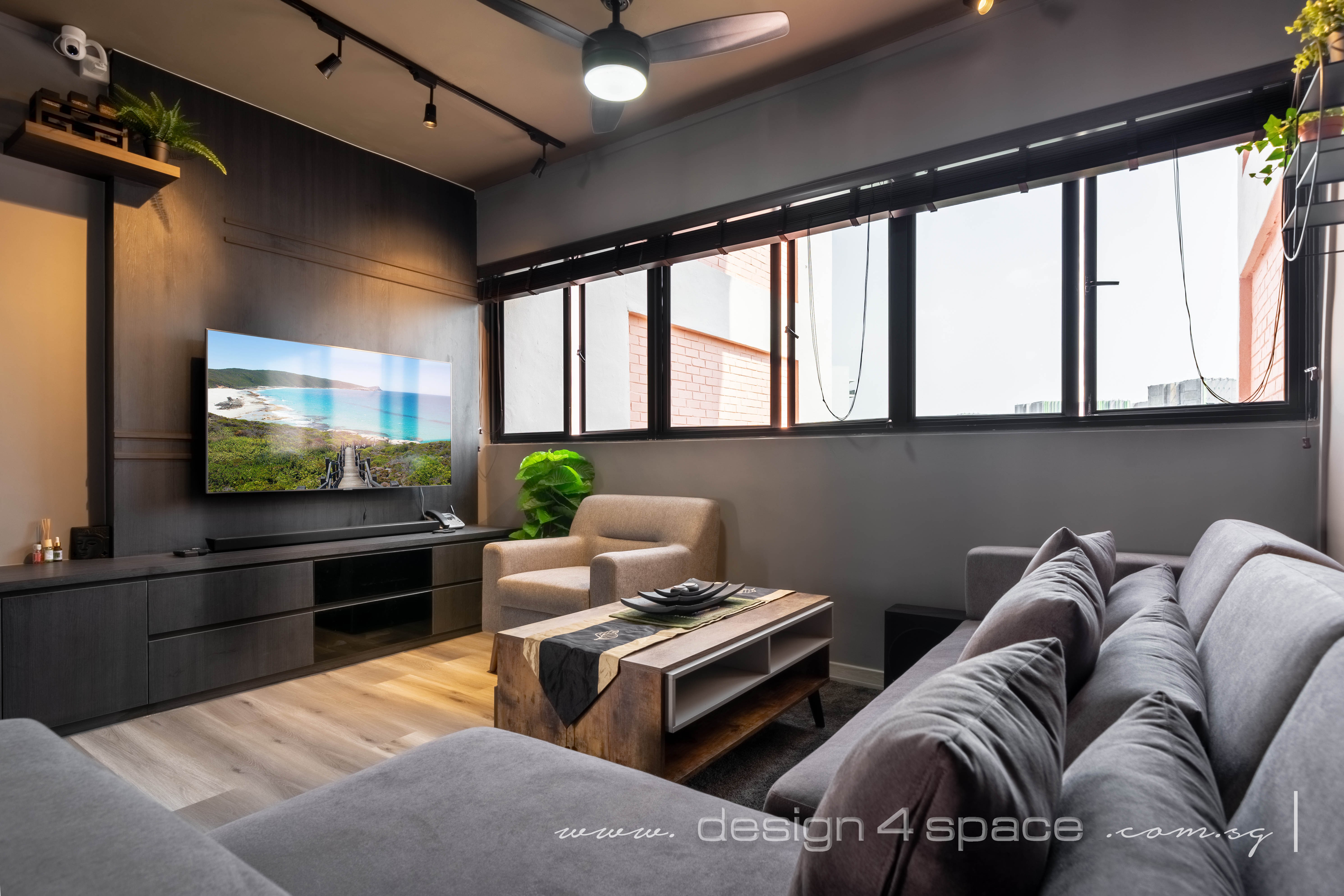 Contemporary Design - Living Room - HDB 3 Room - Design by Design 4 Space Pte Ltd