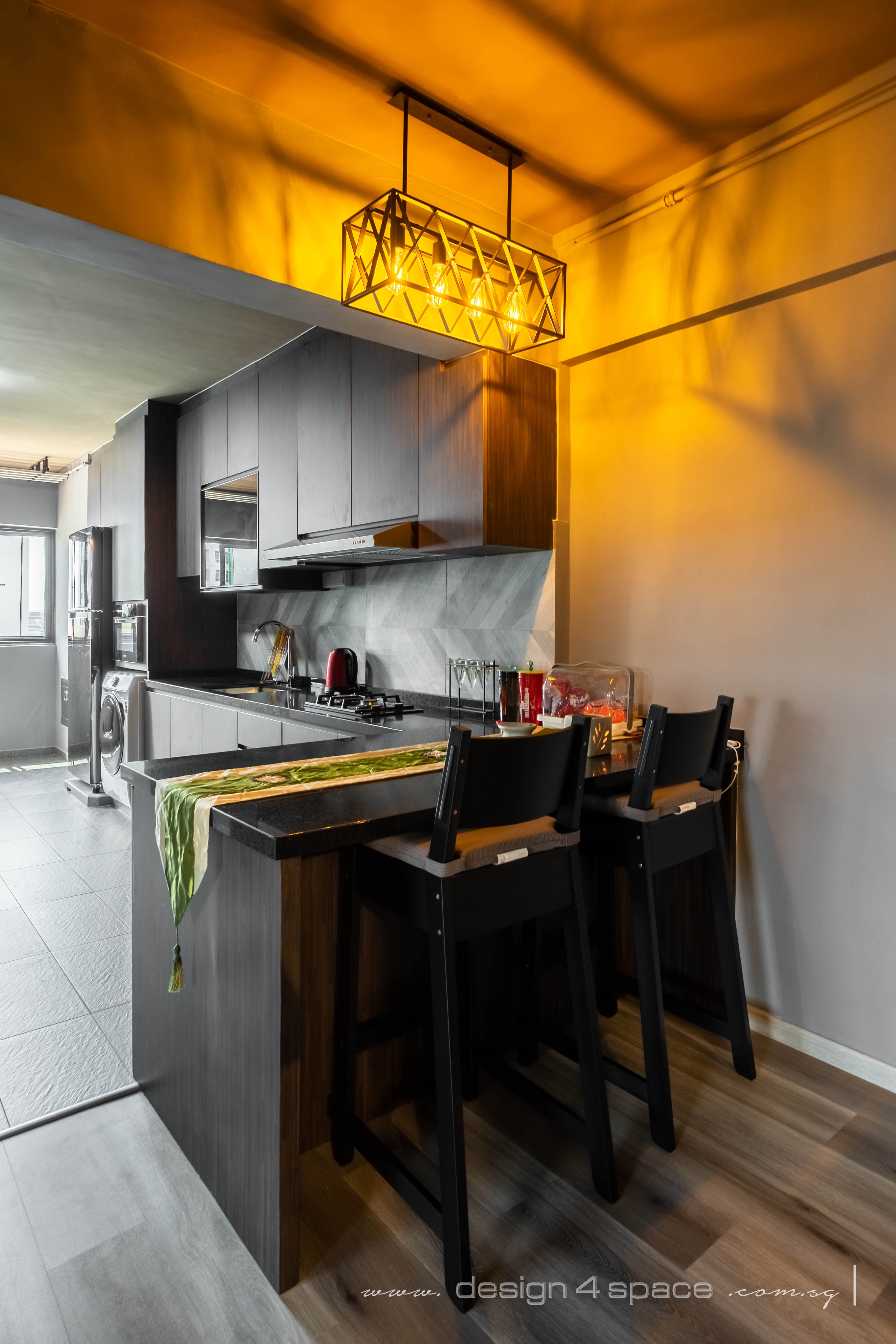 Contemporary Design - Kitchen - HDB 3 Room - Design by Design 4 Space Pte Ltd