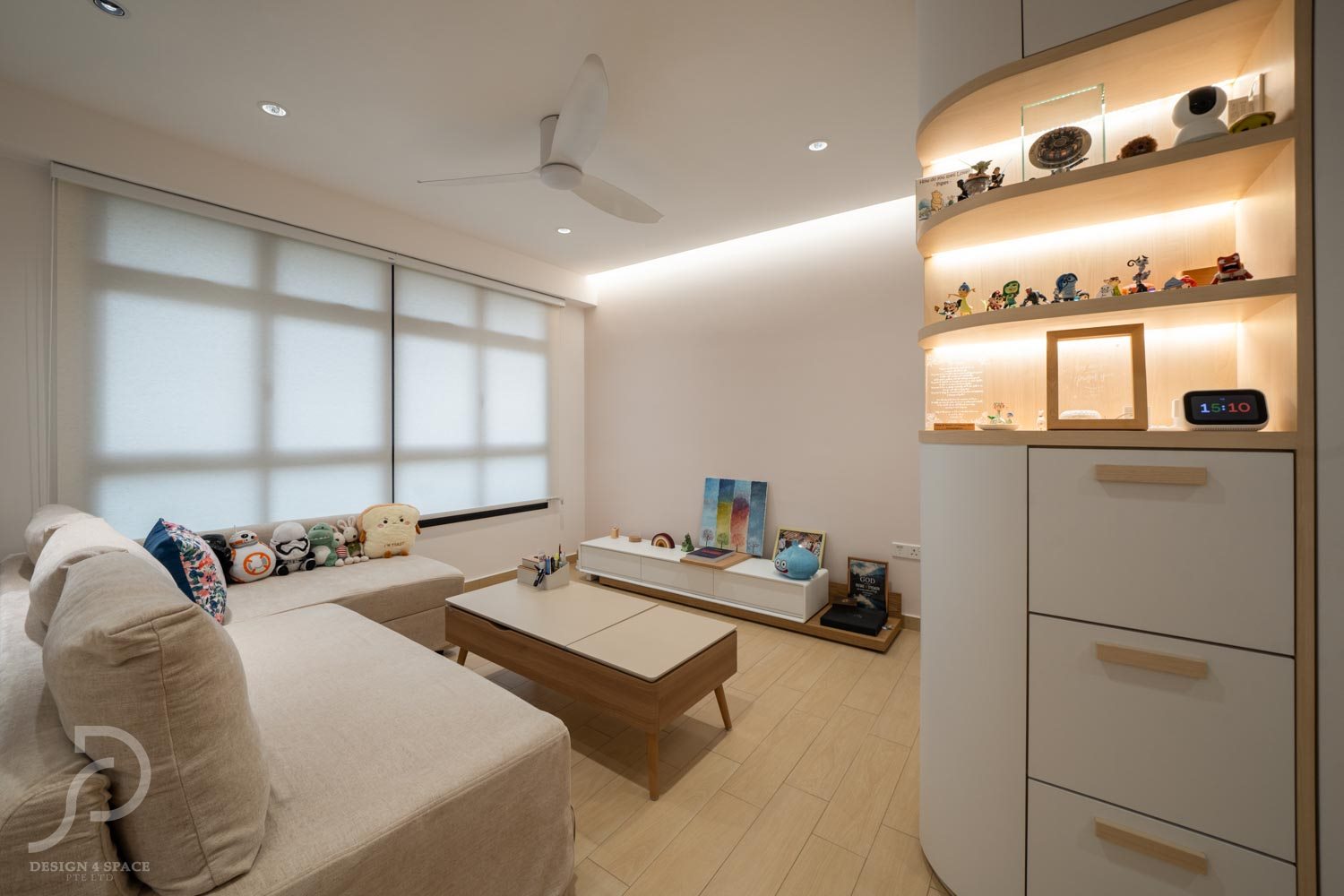 Minimalist, Scandinavian Design - Living Room - HDB 3 Room - Design by Design 4 Space Pte Ltd