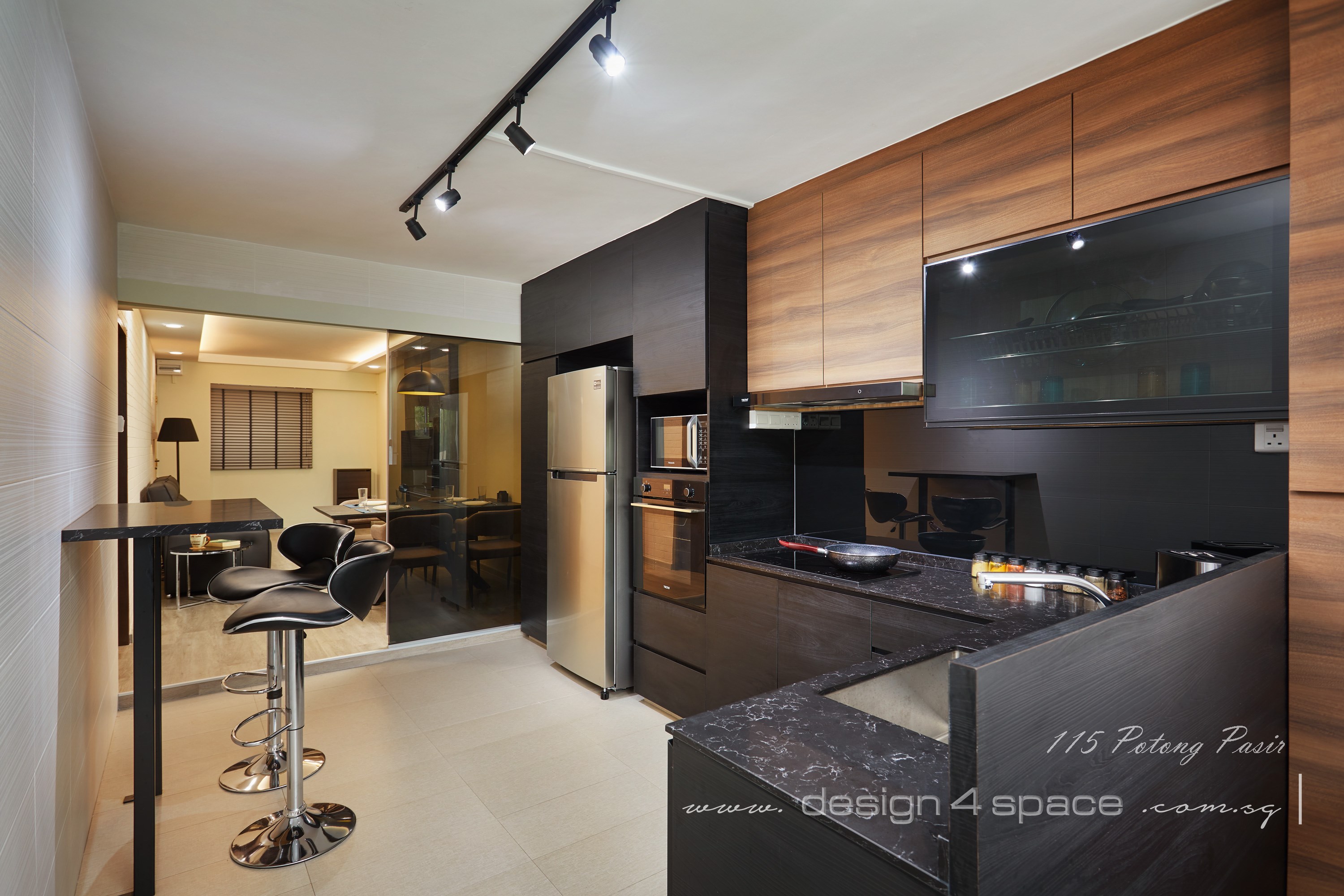 Contemporary Design - Kitchen - HDB 3 Room - Design by Design 4 Space Pte Ltd