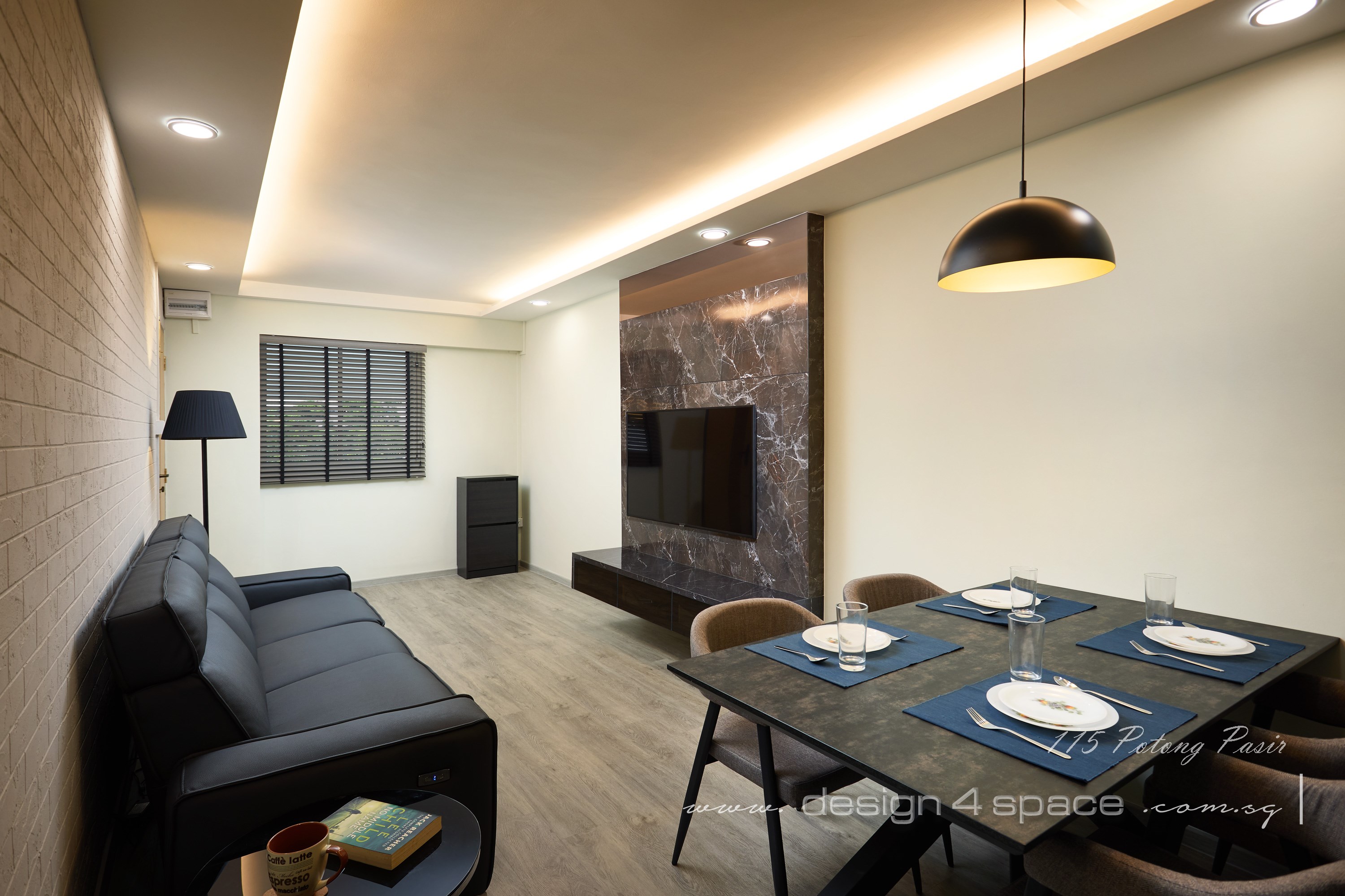 Contemporary Design - Living Room - HDB 3 Room - Design by Design 4 Space Pte Ltd