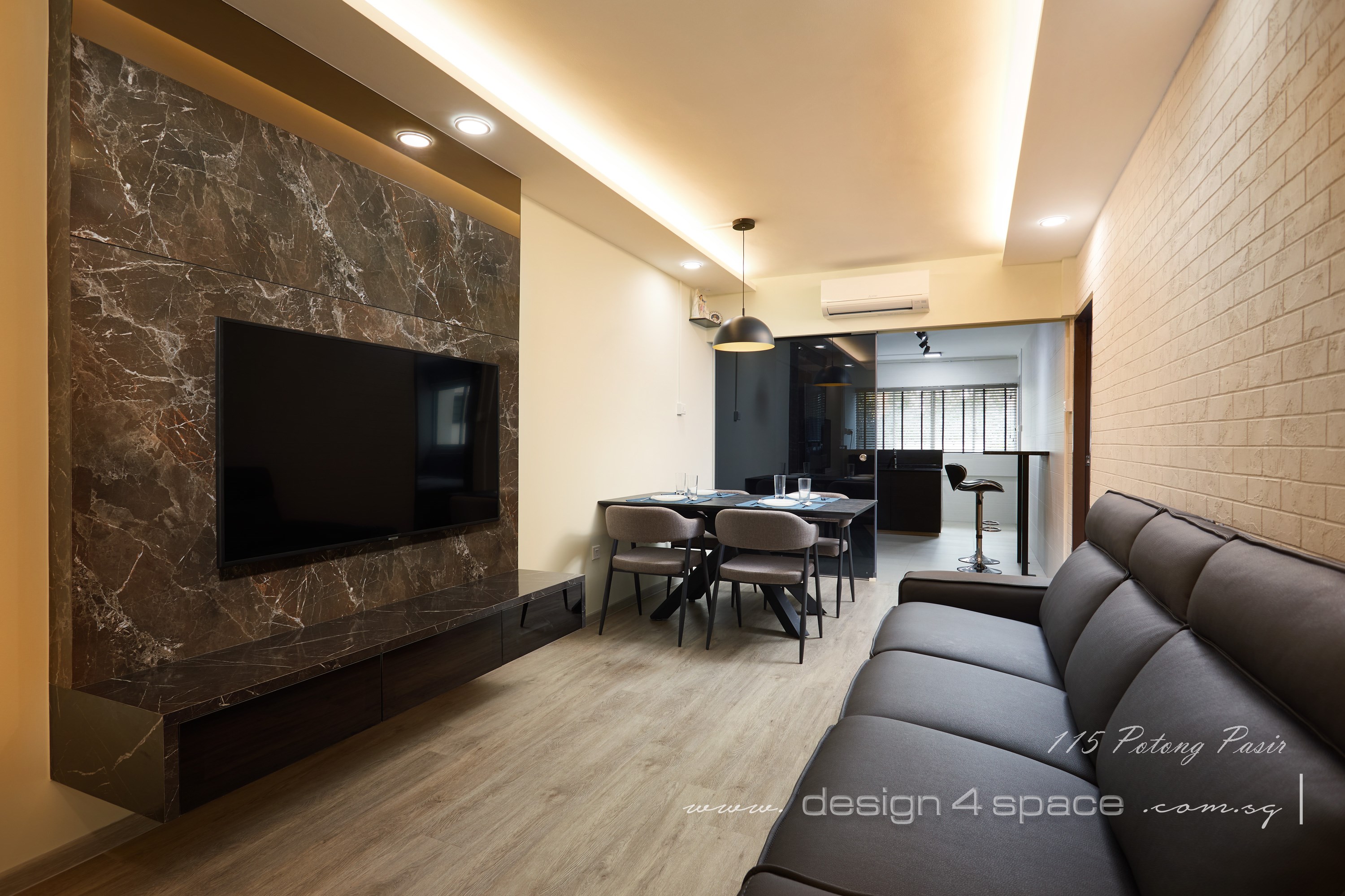 Contemporary Design - Living Room - HDB 3 Room - Design by Design 4 Space Pte Ltd