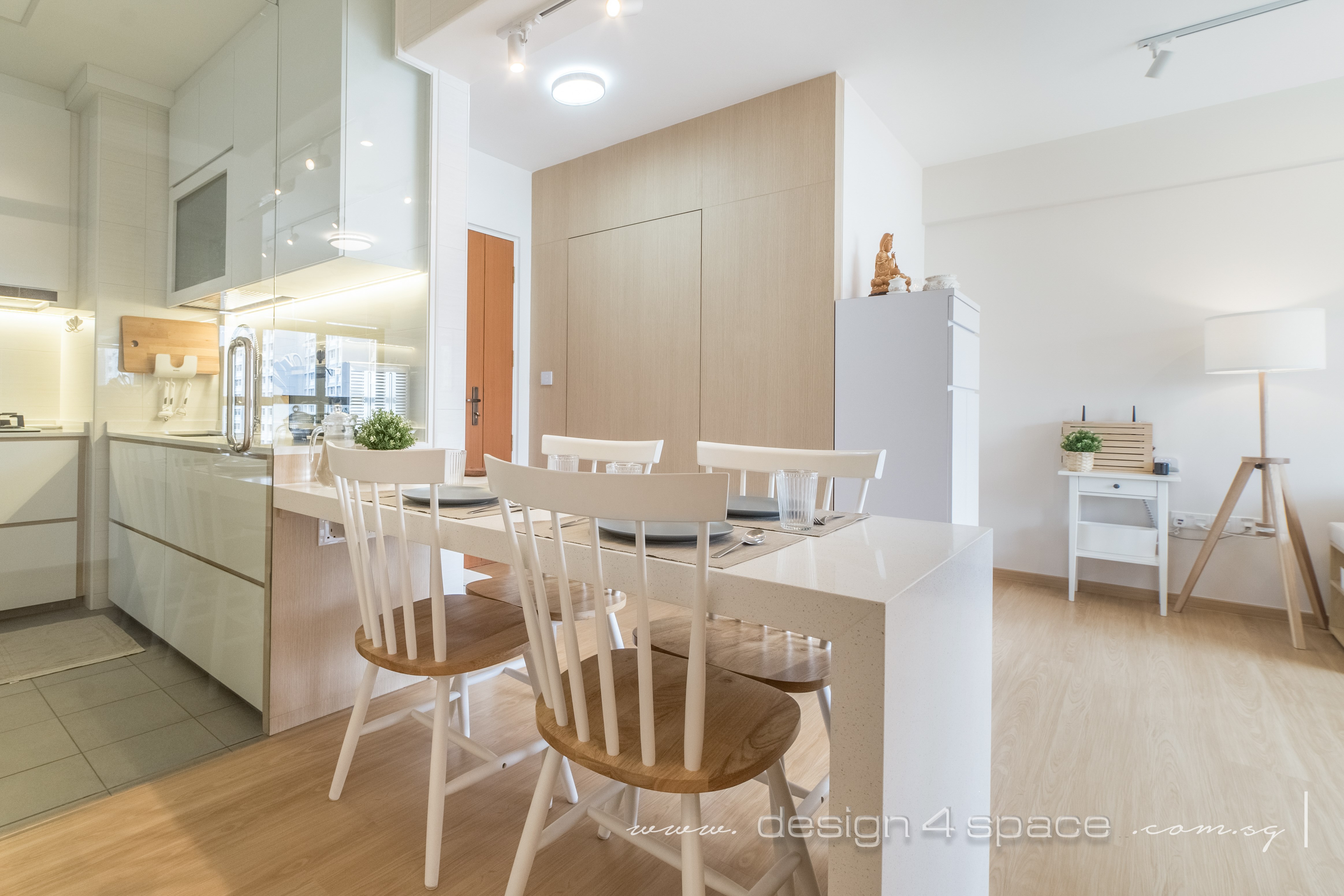 Minimalist, Scandinavian Design - Dining Room - HDB 3 Room - Design by Design 4 Space Pte Ltd