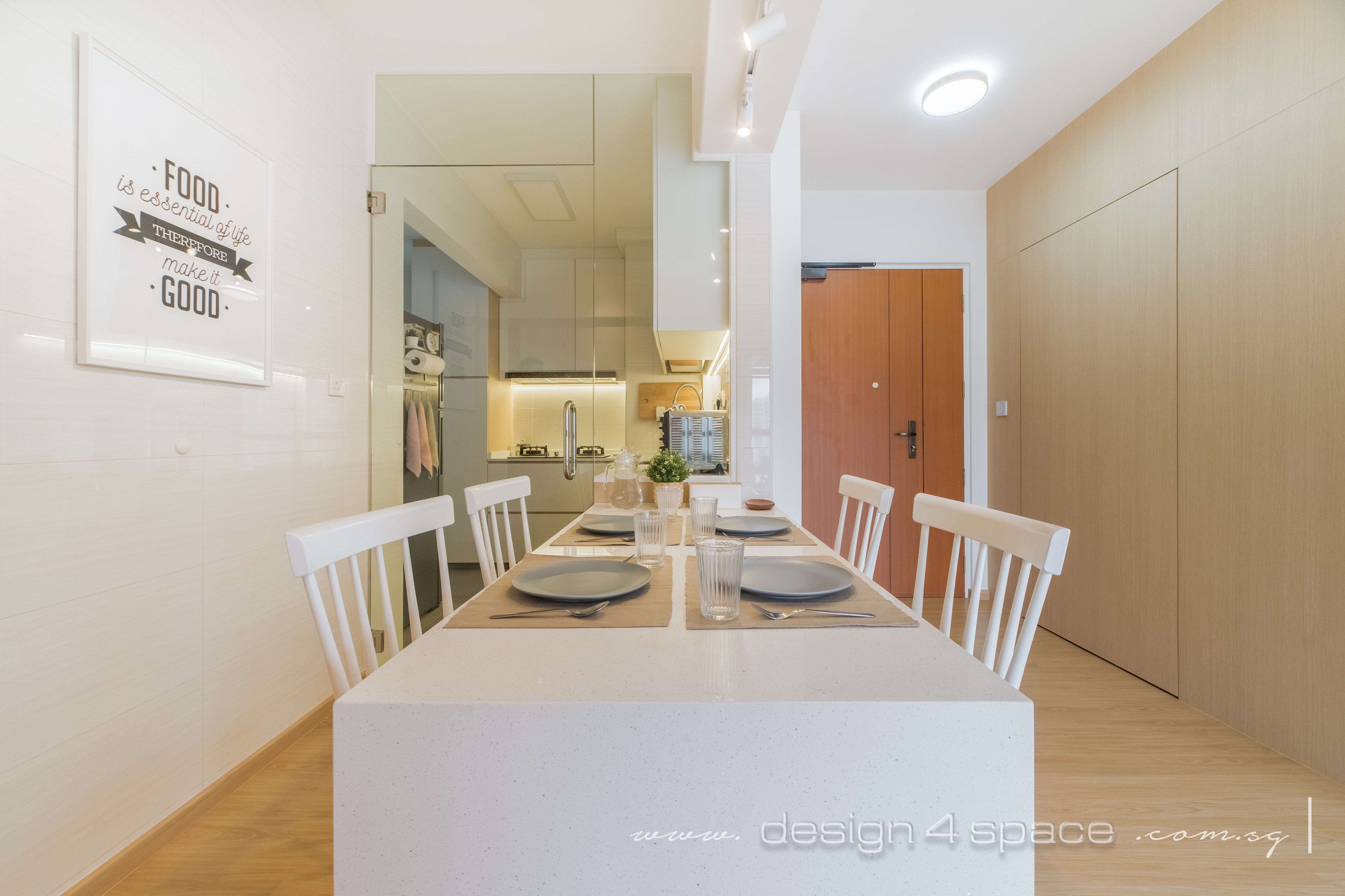 Minimalist, Scandinavian Design - Dining Room - HDB 3 Room - Design by Design 4 Space Pte Ltd