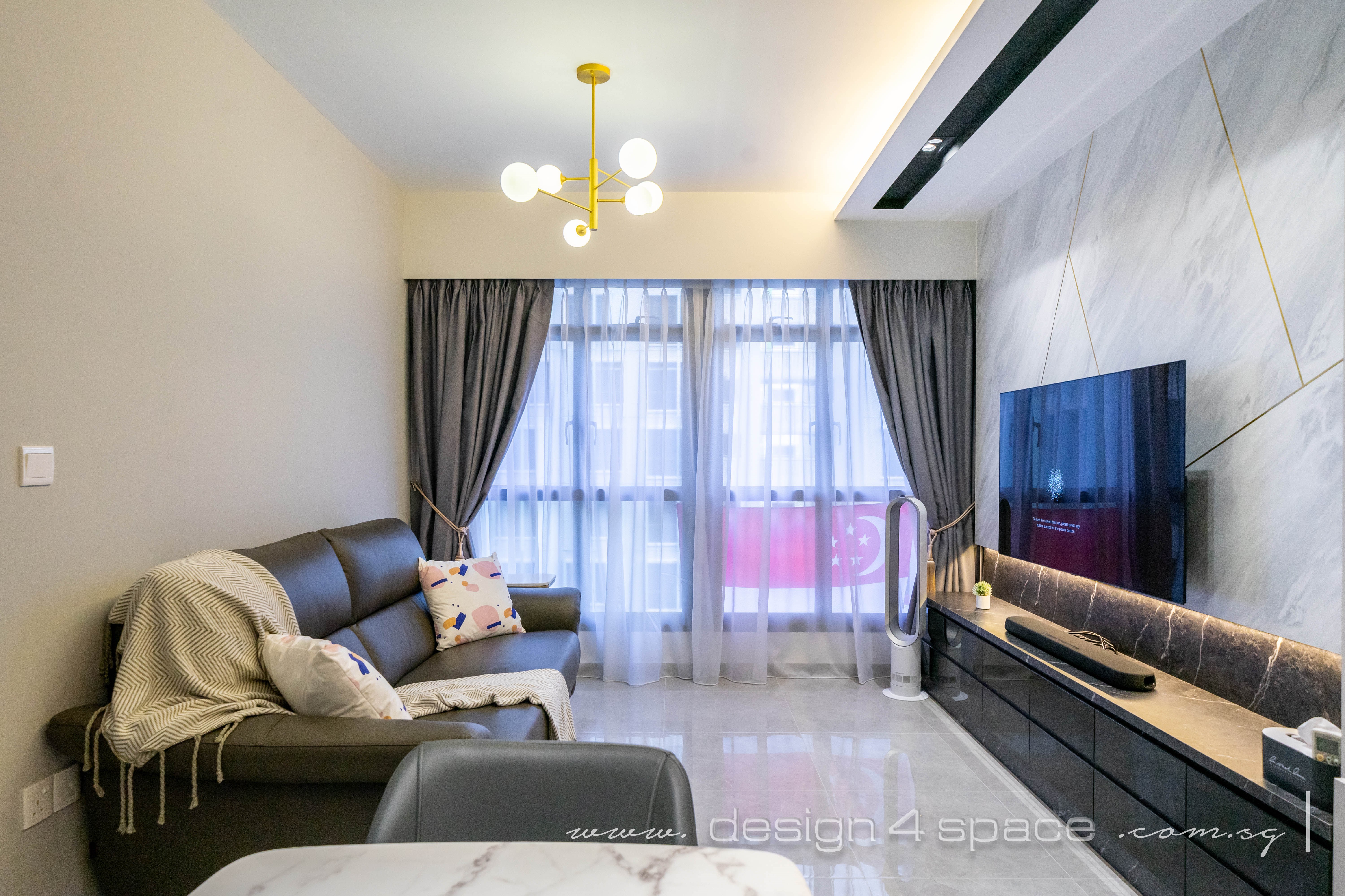 Modern Design - Living Room - HDB 3 Room - Design by Design 4 Space Pte Ltd