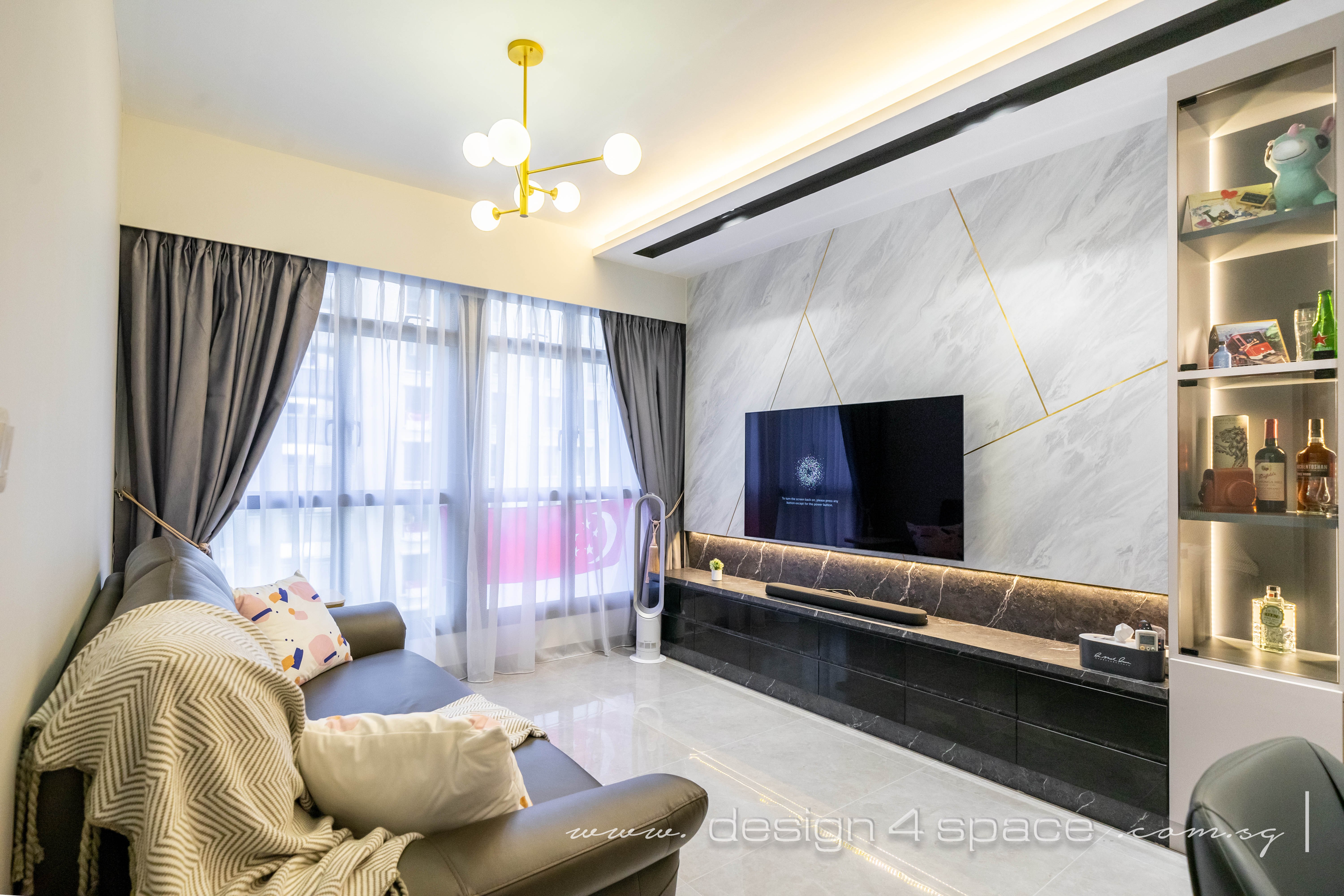 Modern Design - Living Room - HDB 3 Room - Design by Design 4 Space Pte Ltd