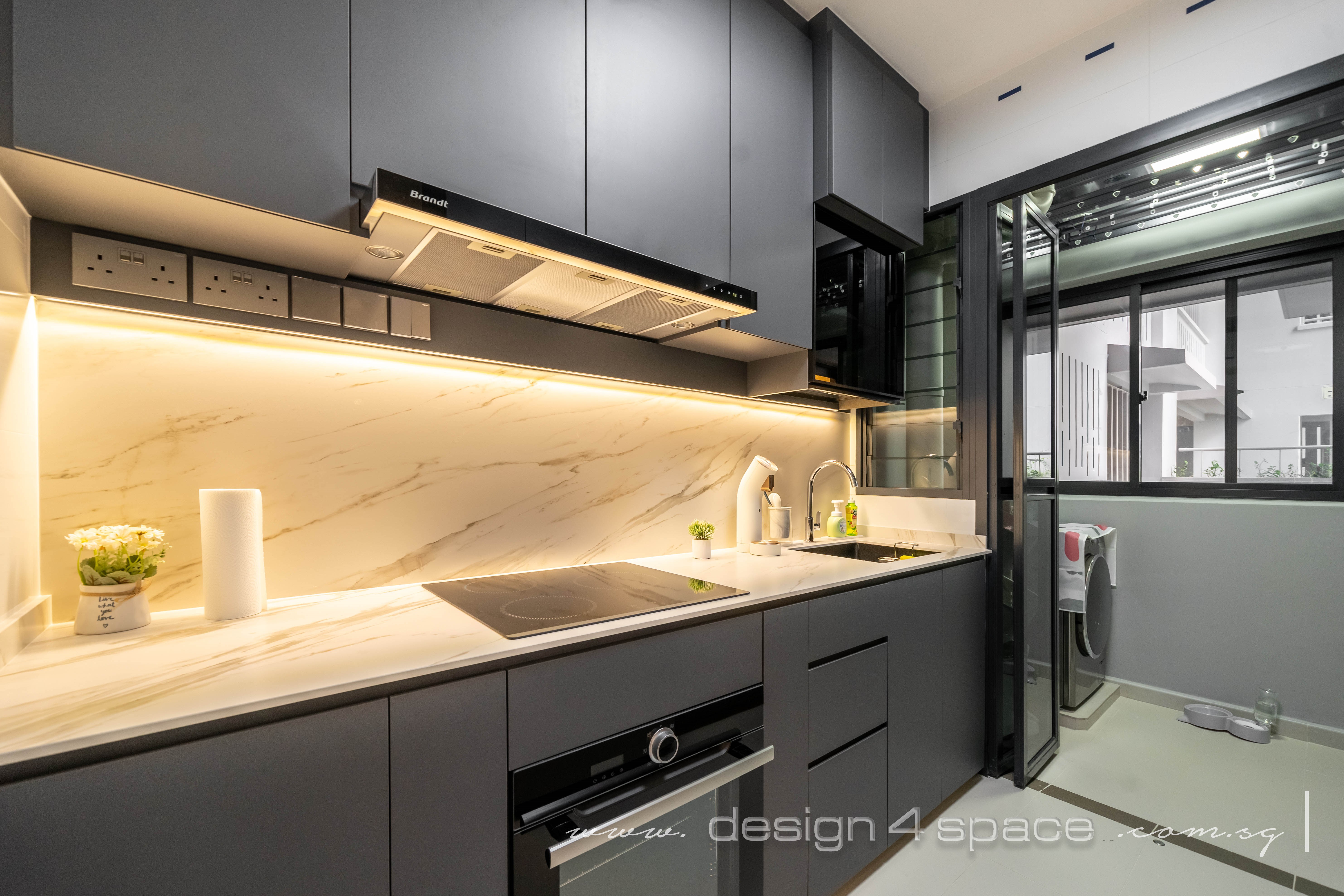 Modern Design - Kitchen - HDB 3 Room - Design by Design 4 Space Pte Ltd