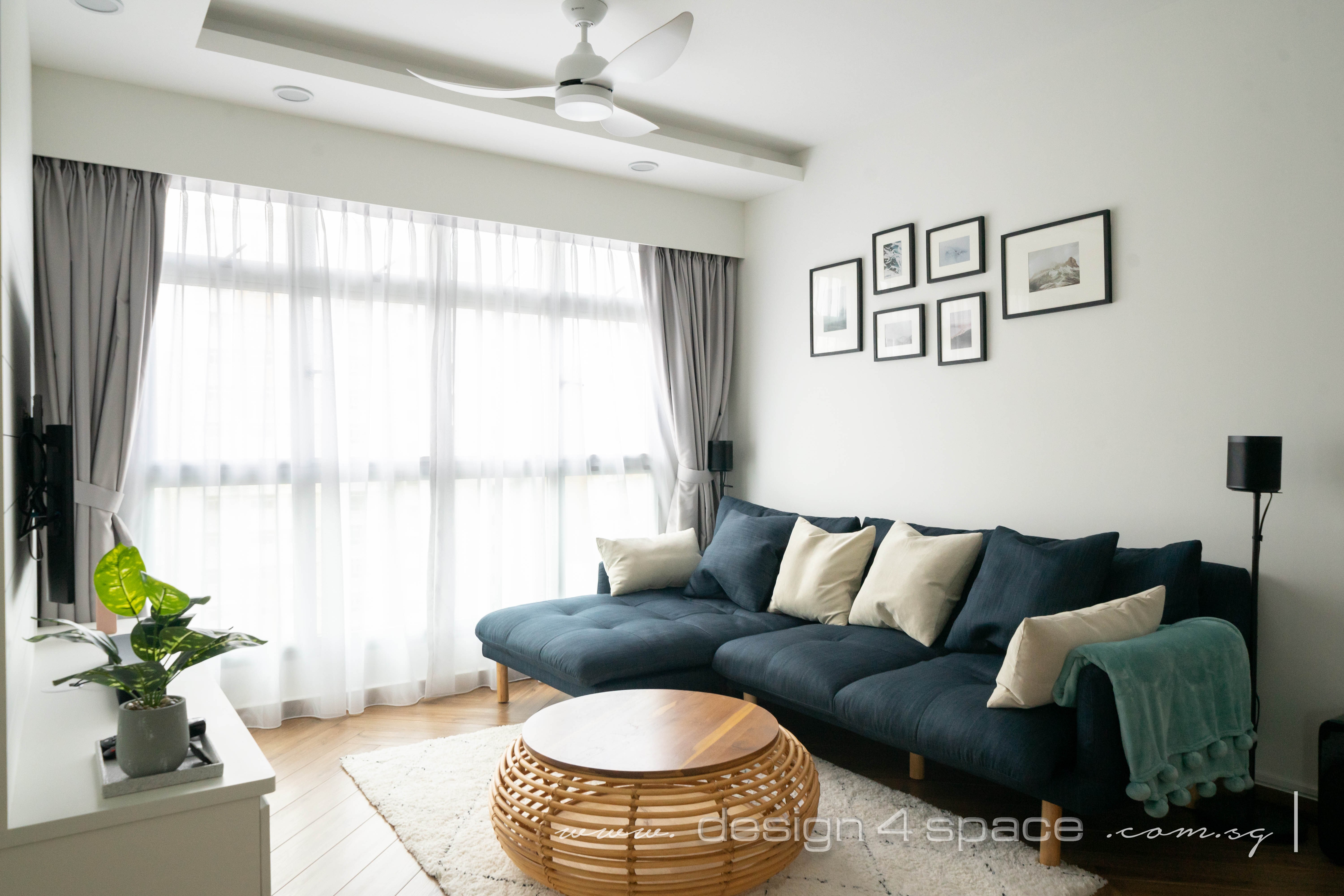 Contemporary, Modern Design - Living Room - HDB 3 Room - Design by Design 4 Space Pte Ltd