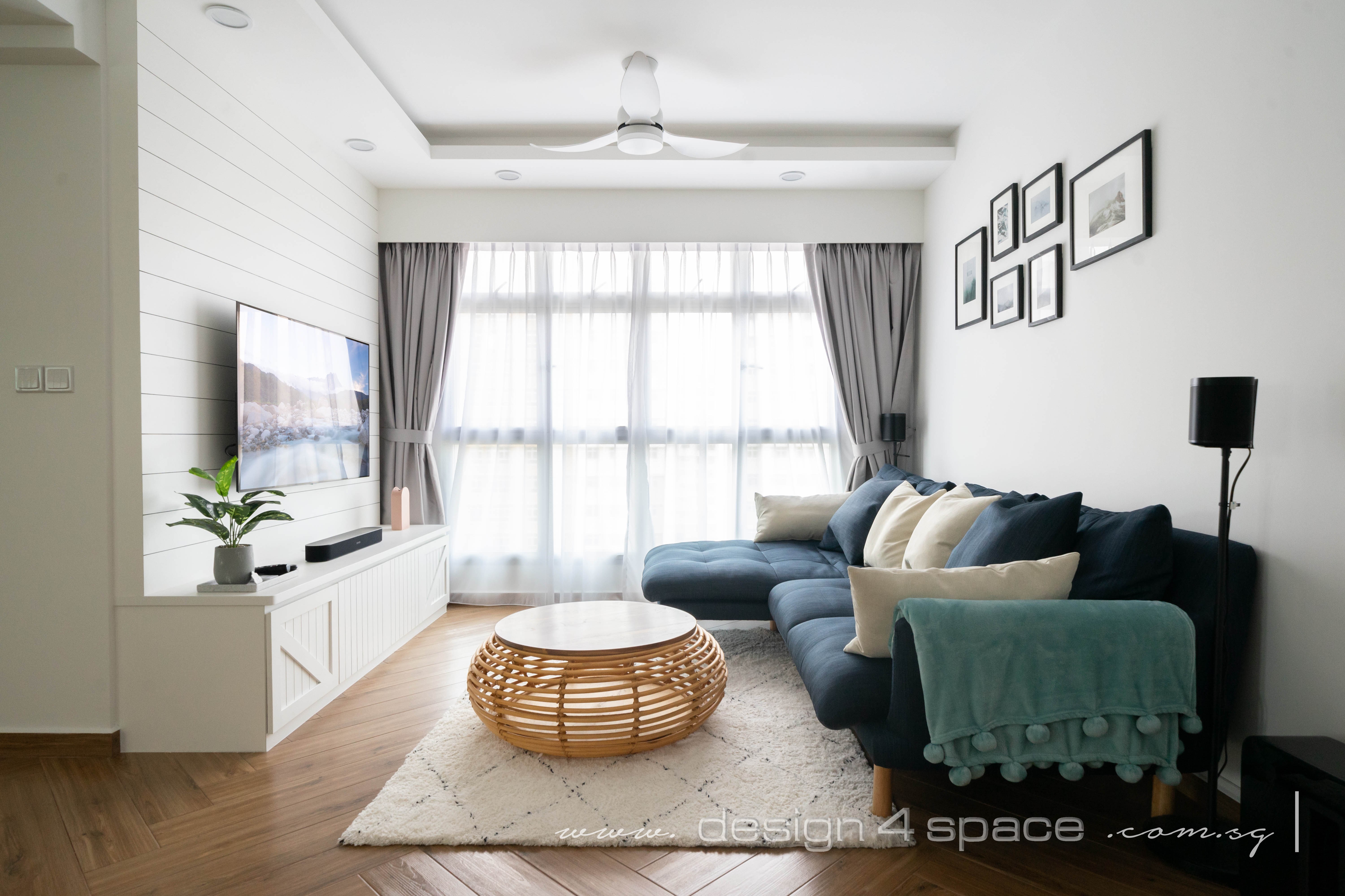 Contemporary, Modern Design - Living Room - HDB 3 Room - Design by Design 4 Space Pte Ltd