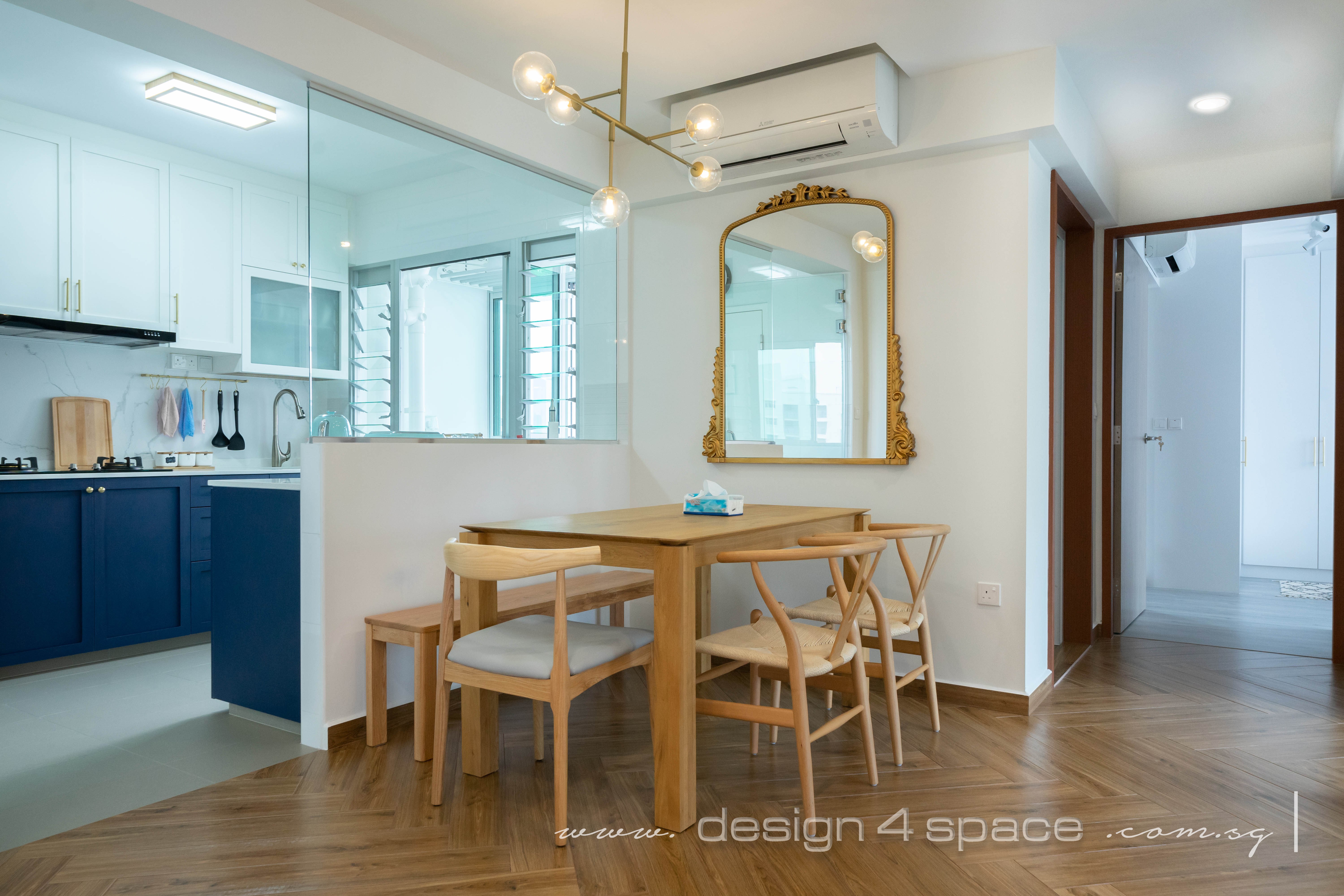 Contemporary, Modern Design - Dining Room - HDB 3 Room - Design by Design 4 Space Pte Ltd