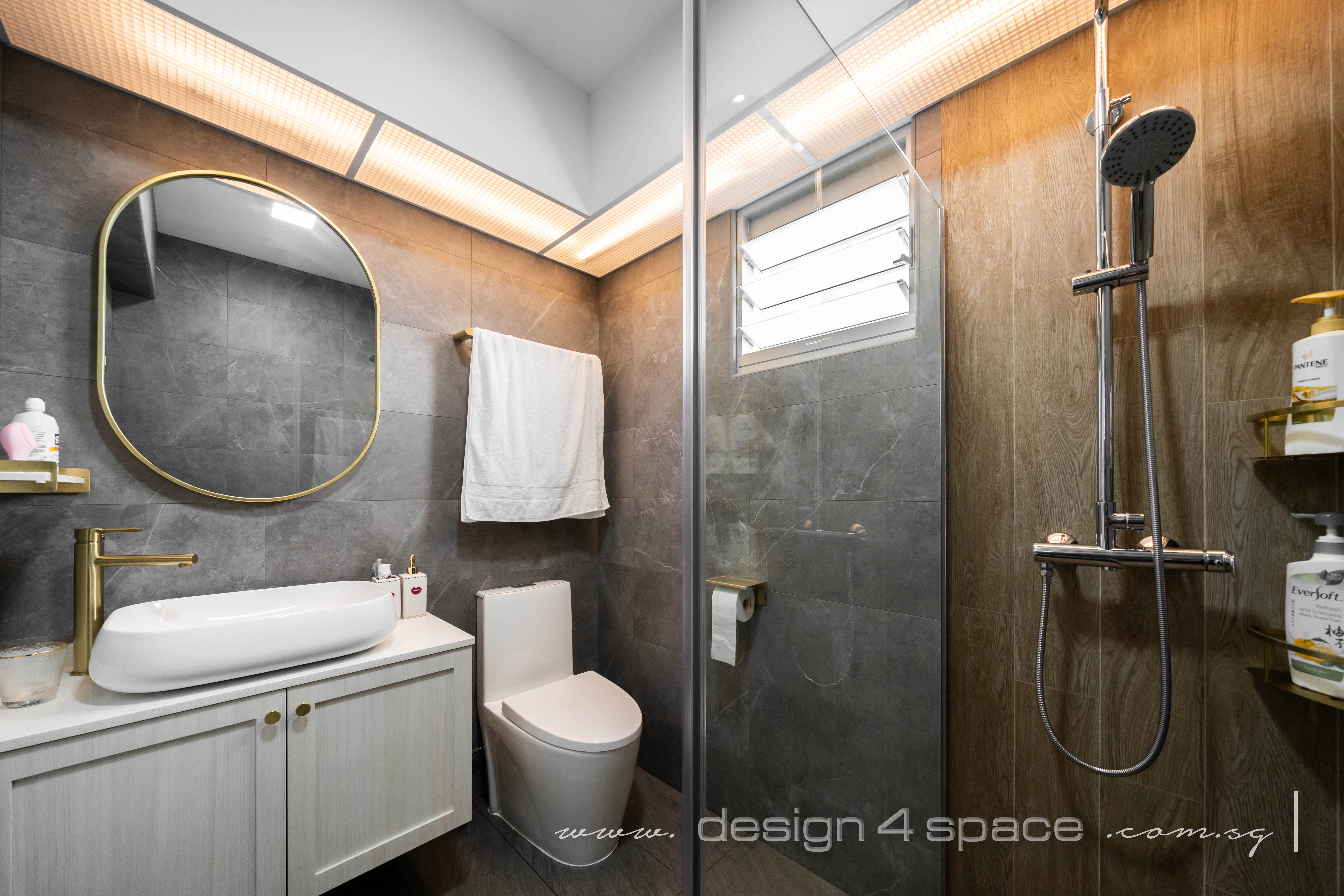 Contemporary, Modern Design - Bathroom - HDB 3 Room - Design by Design 4 Space Pte Ltd
