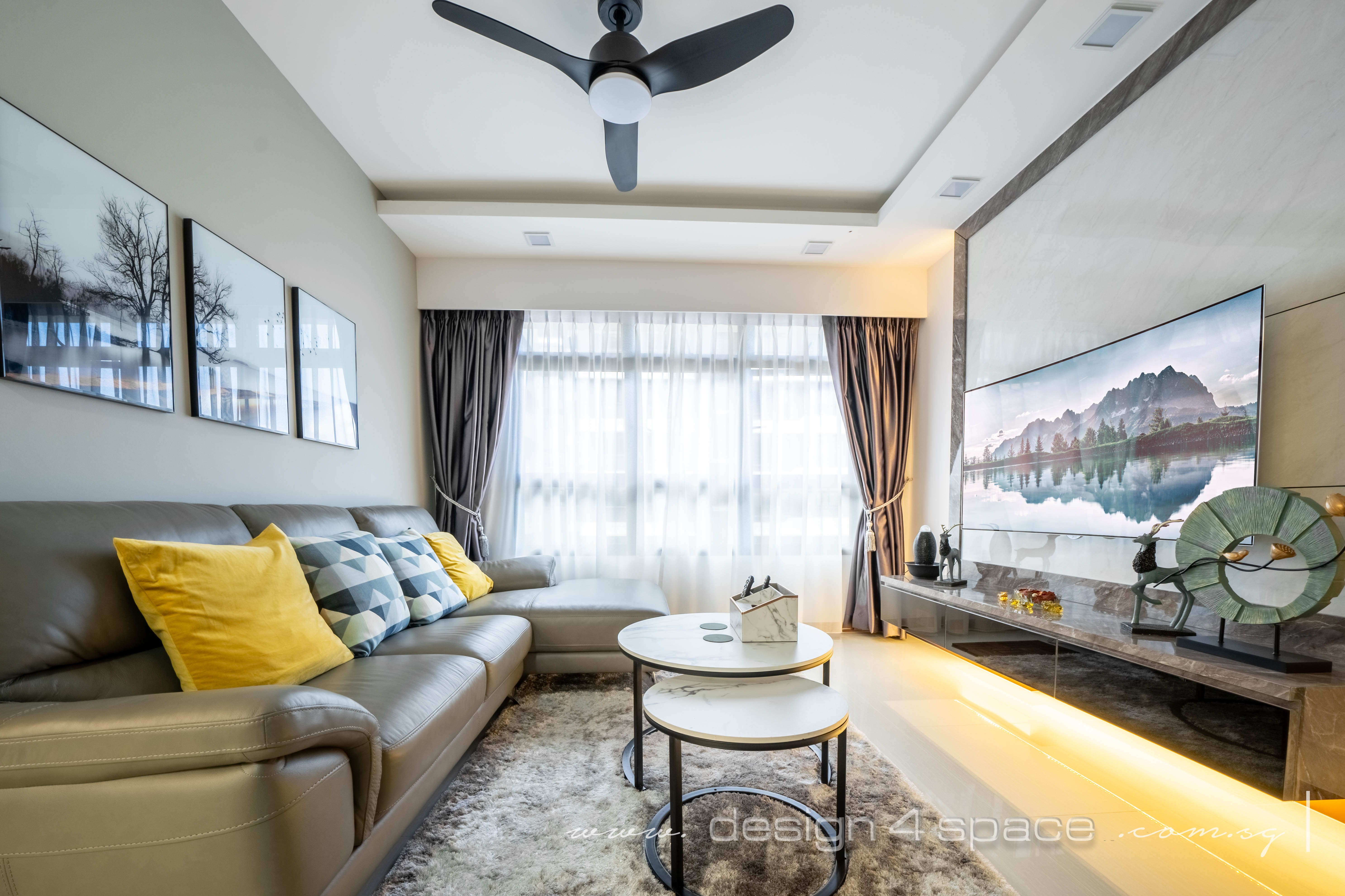 Contemporary Design - Living Room - HDB 3 Room - Design by Design 4 Space Pte Ltd