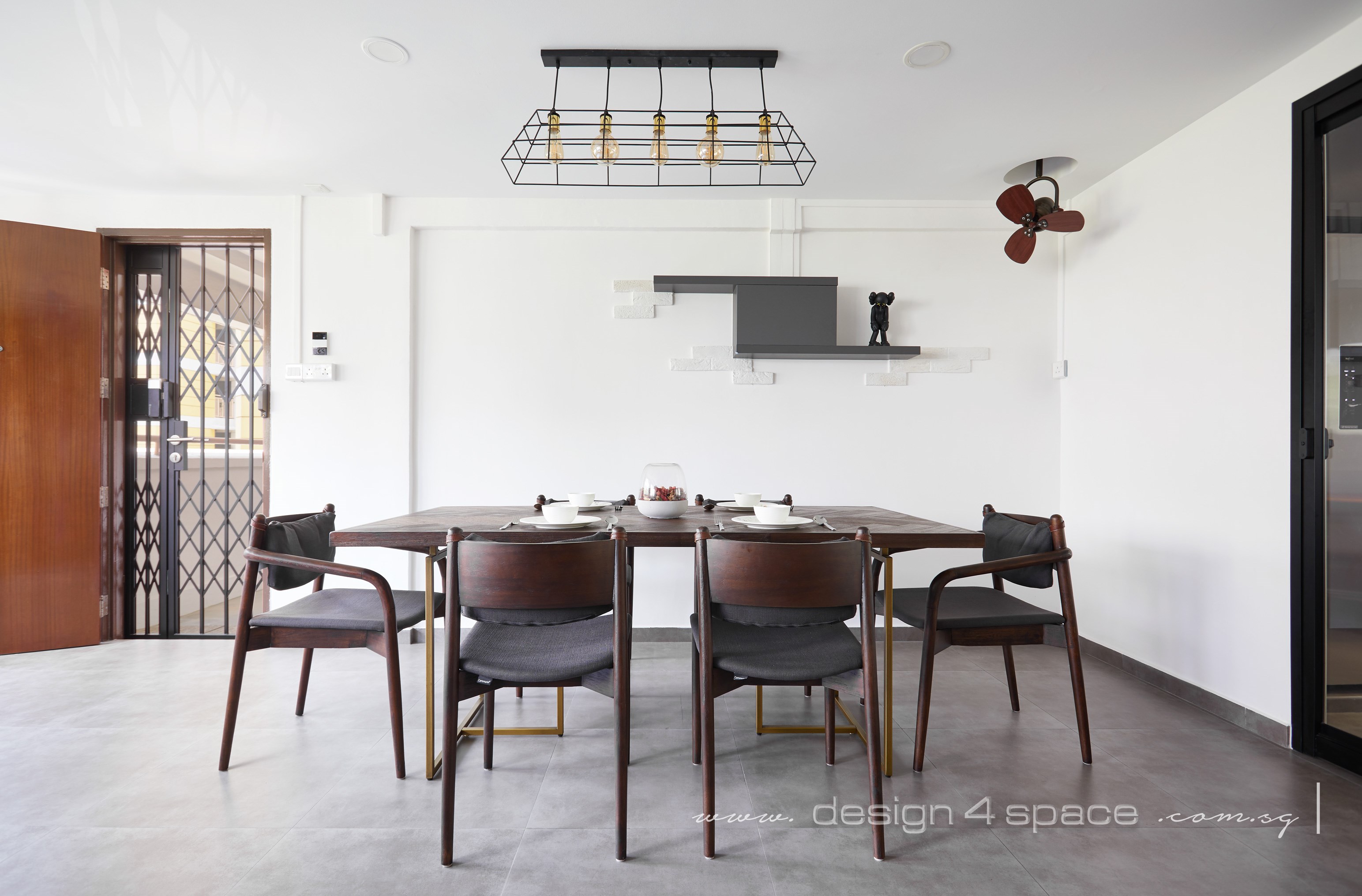 Industrial, Modern Design - Dining Room - HDB 3 Room - Design by Design 4 Space Pte Ltd