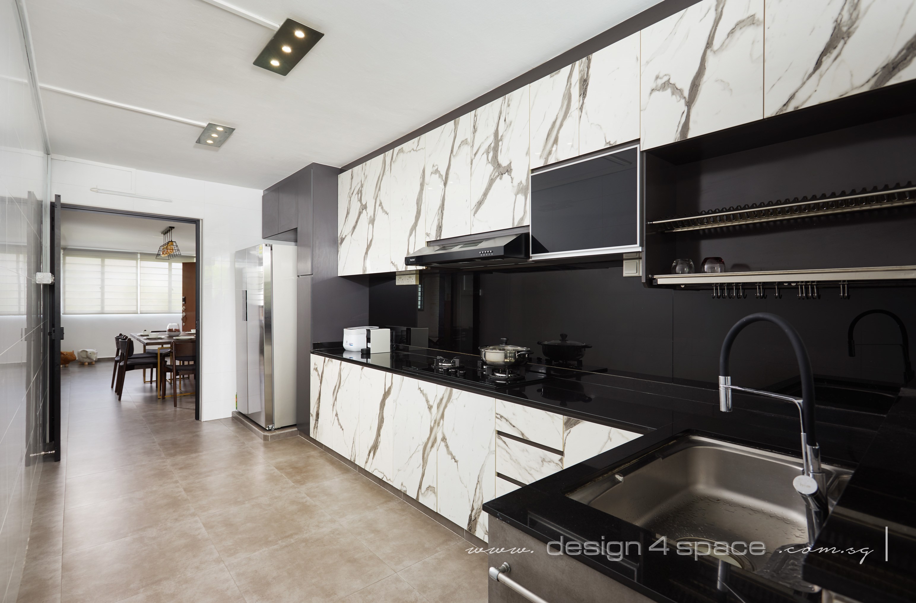 Industrial, Modern Design - Kitchen - HDB 3 Room - Design by Design 4 Space Pte Ltd