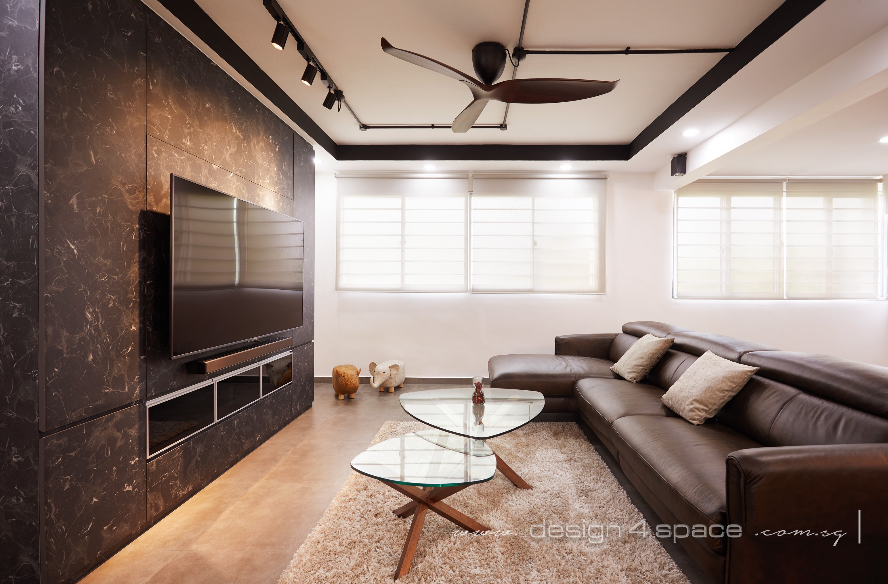 Industrial, Modern Design - Living Room - HDB 3 Room - Design by Design 4 Space Pte Ltd