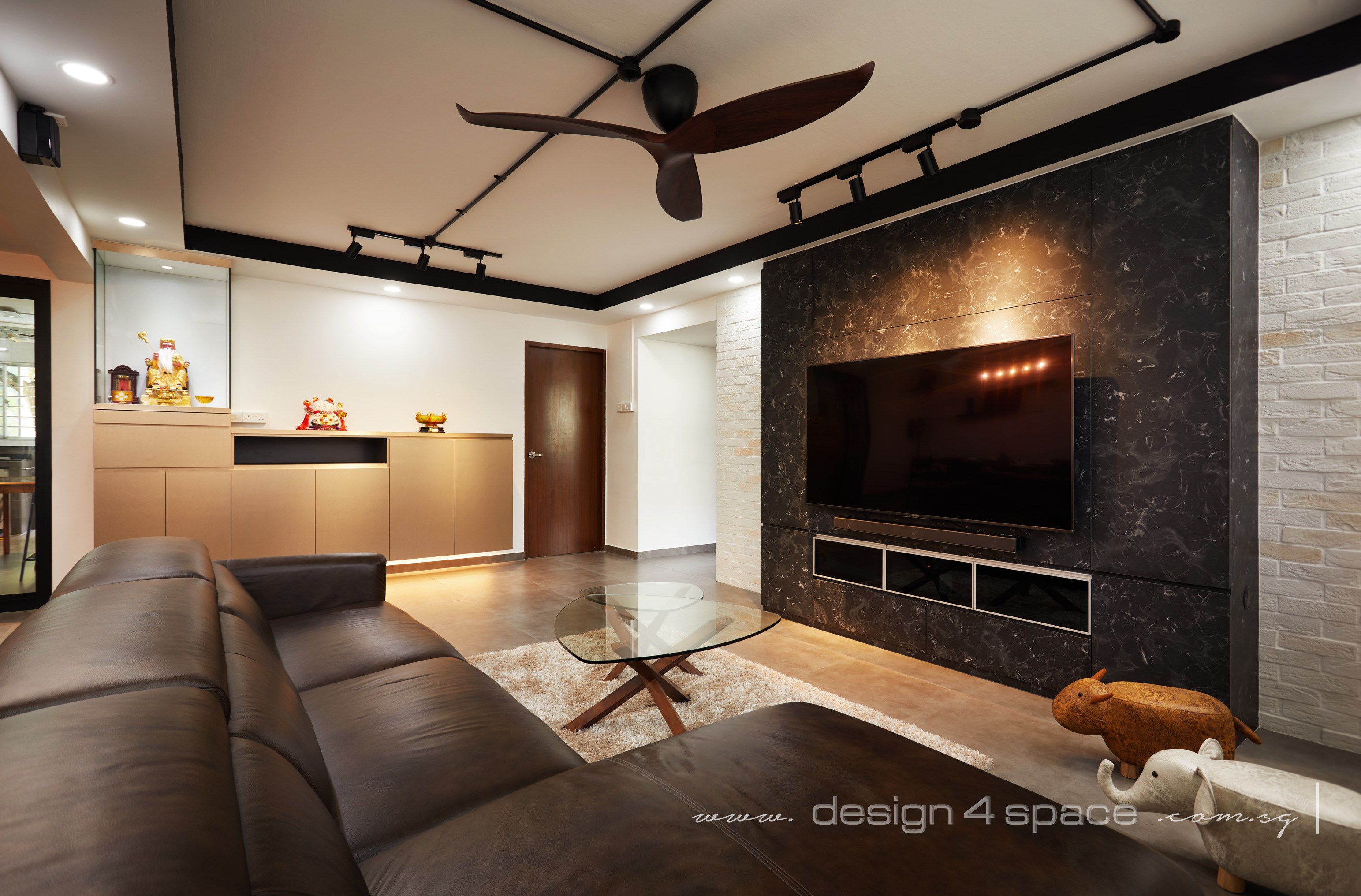 Industrial, Modern Design - Living Room - HDB 3 Room - Design by Design 4 Space Pte Ltd