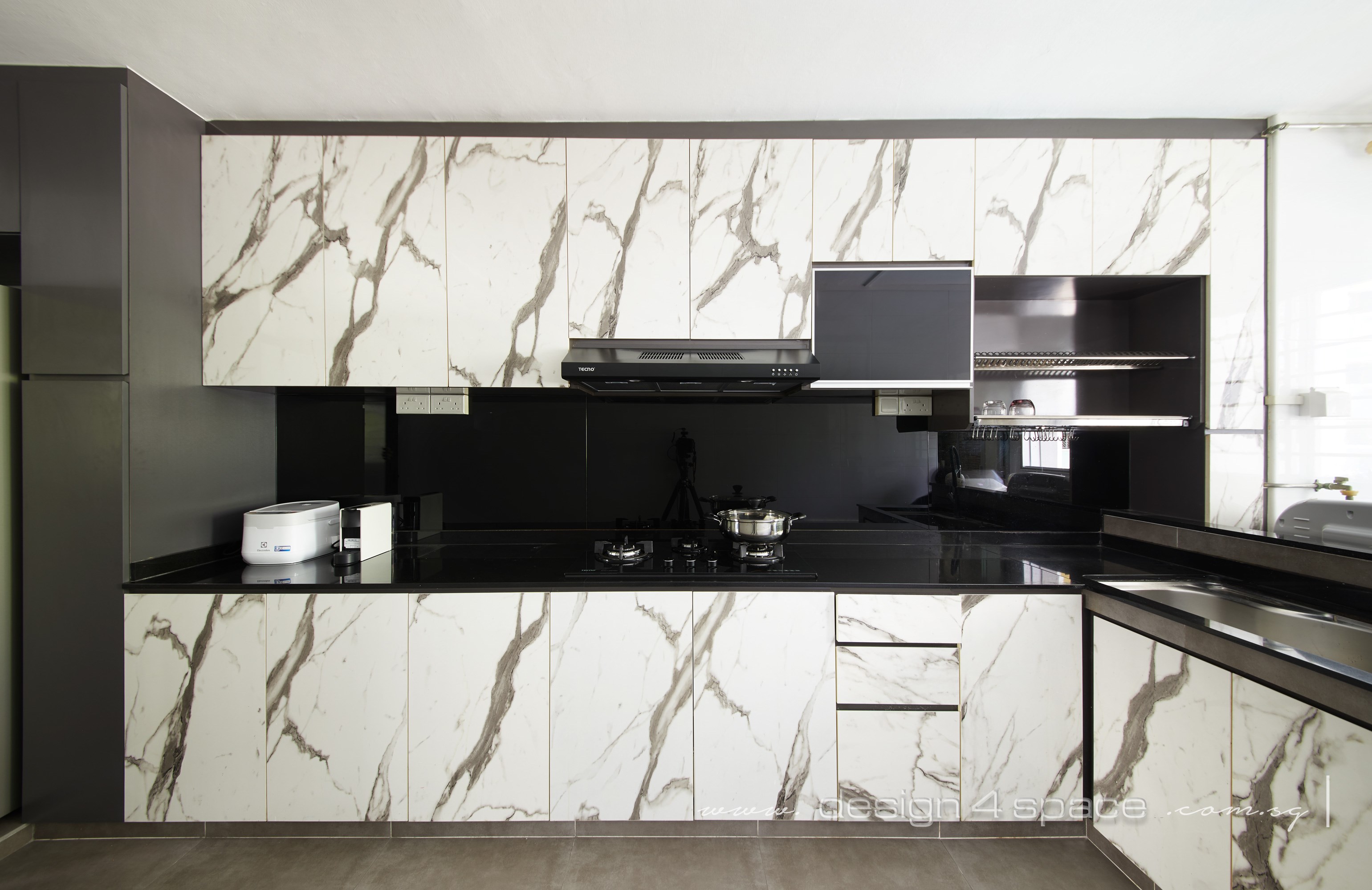 Industrial, Modern Design - Kitchen - HDB 3 Room - Design by Design 4 Space Pte Ltd