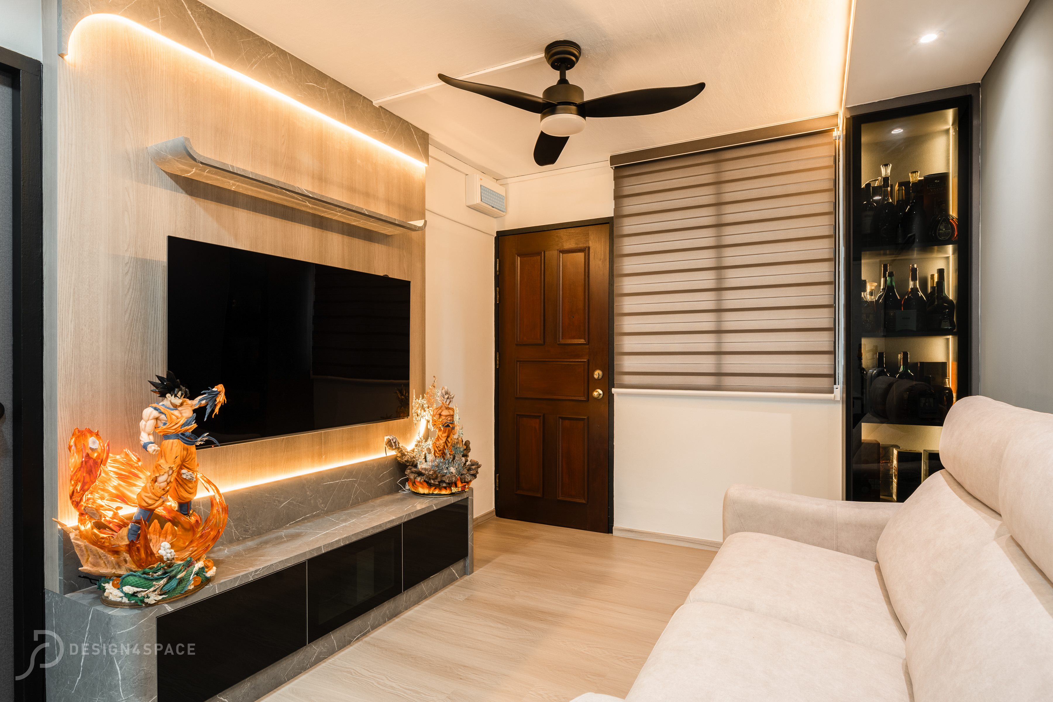 Contemporary, Modern Design - Living Room - HDB 3 Room - Design by Design 4 Space Pte Ltd