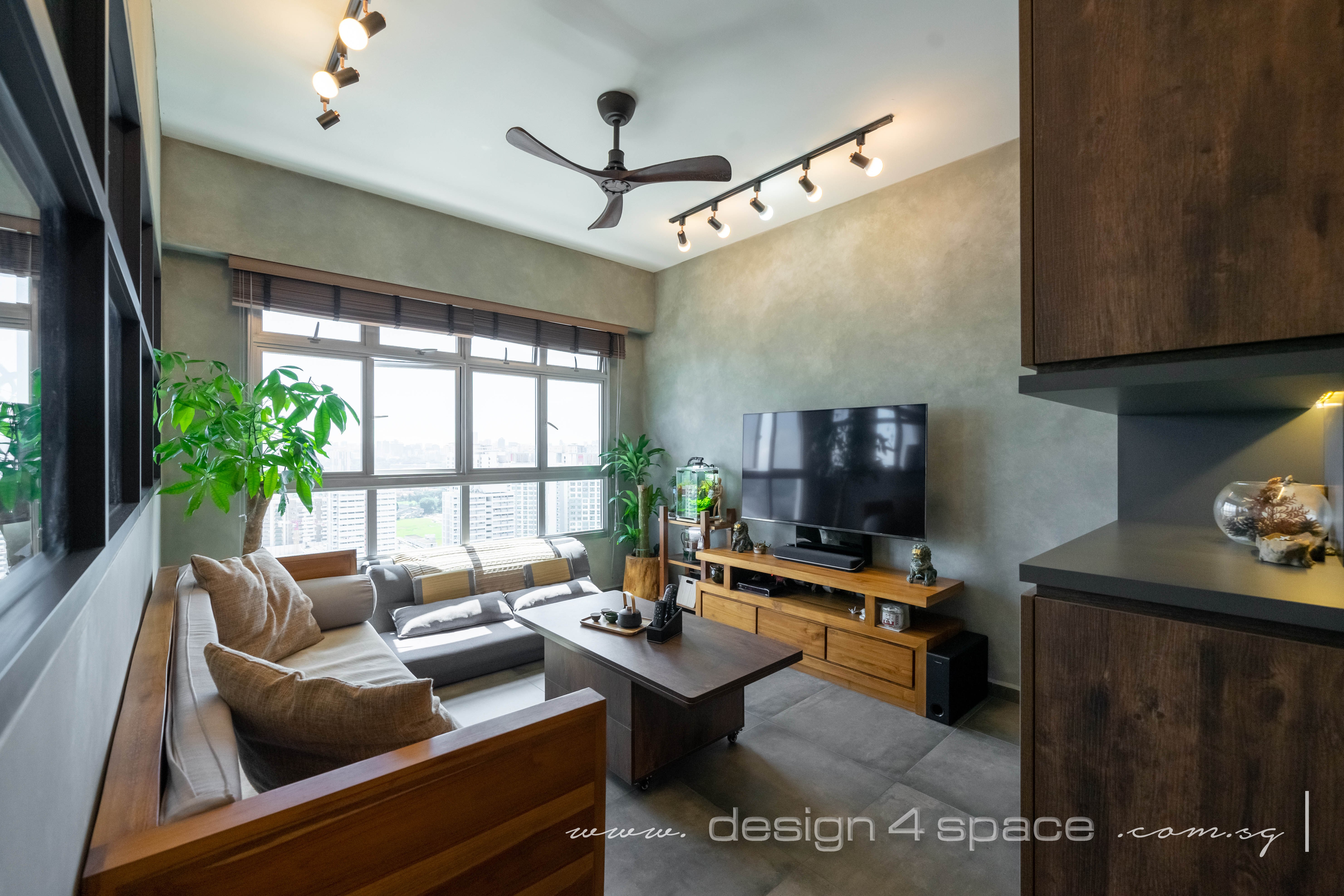 Industrial, Modern, Rustic Design - Living Room - HDB 3 Room - Design by Design 4 Space Pte Ltd