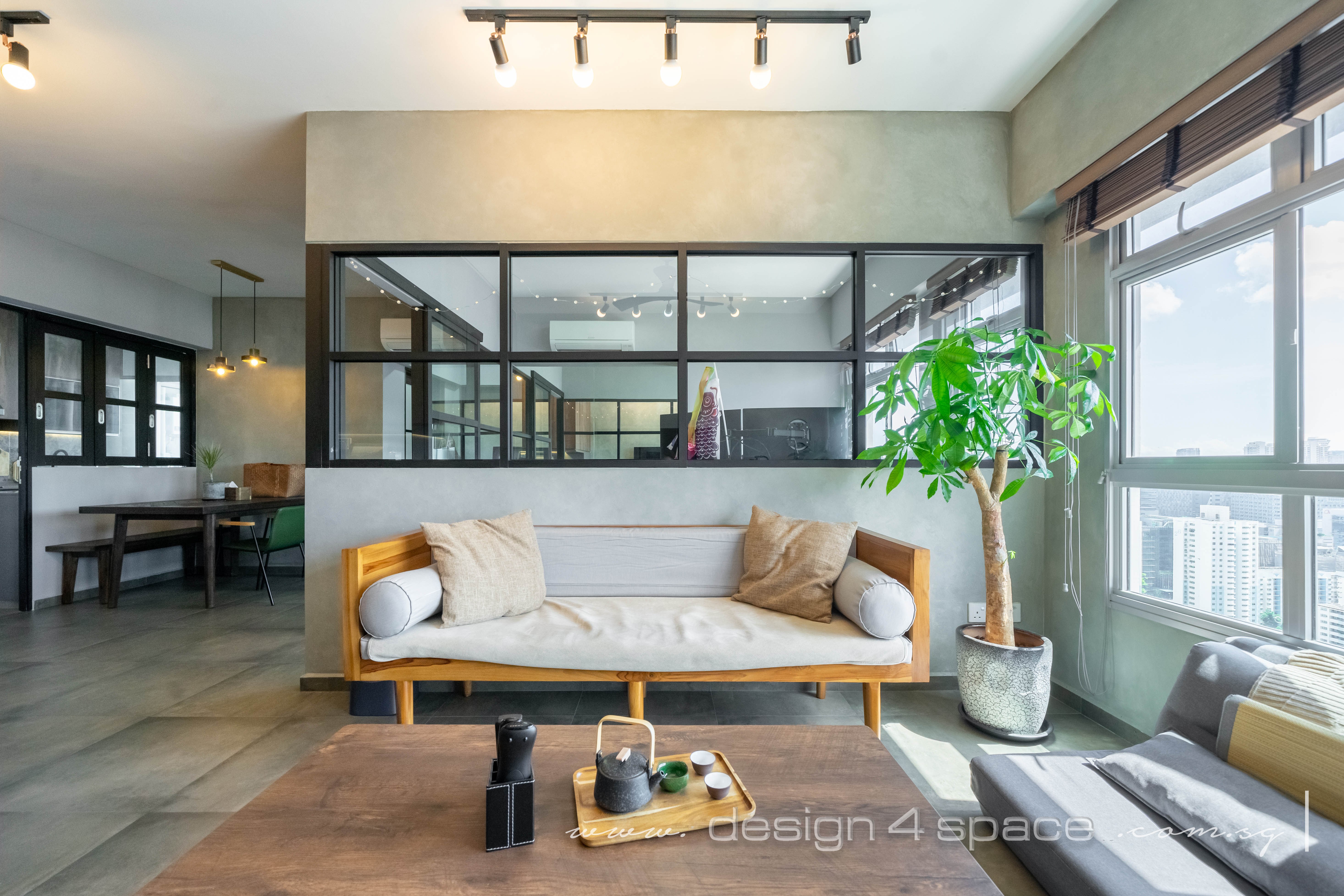 Industrial, Modern, Rustic Design - Living Room - HDB 3 Room - Design by Design 4 Space Pte Ltd