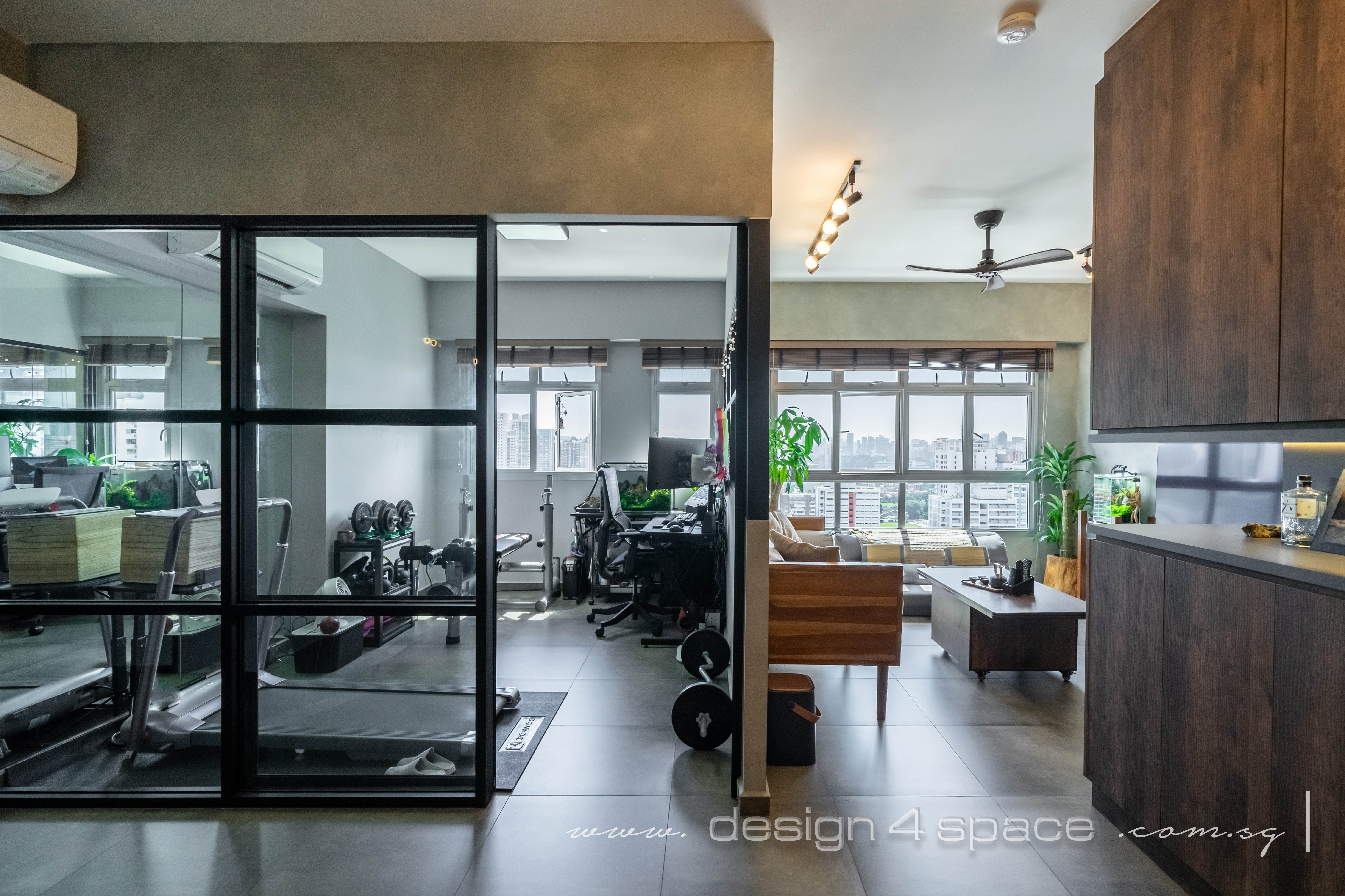 Industrial, Modern, Rustic Design - Living Room - HDB 3 Room - Design by Design 4 Space Pte Ltd