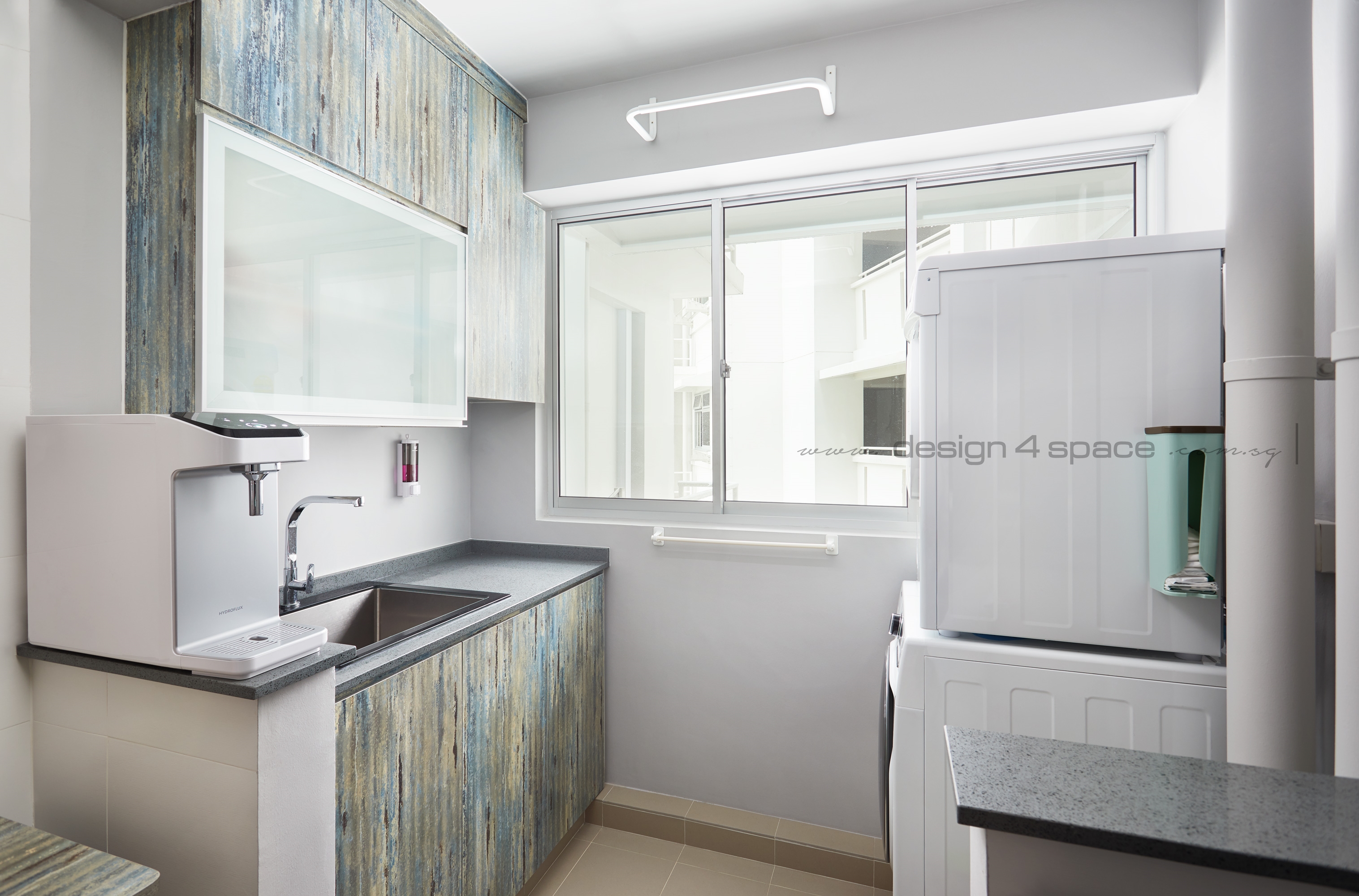 Industrial, Retro Design - Kitchen - HDB 3 Room - Design by Design 4 Space Pte Ltd