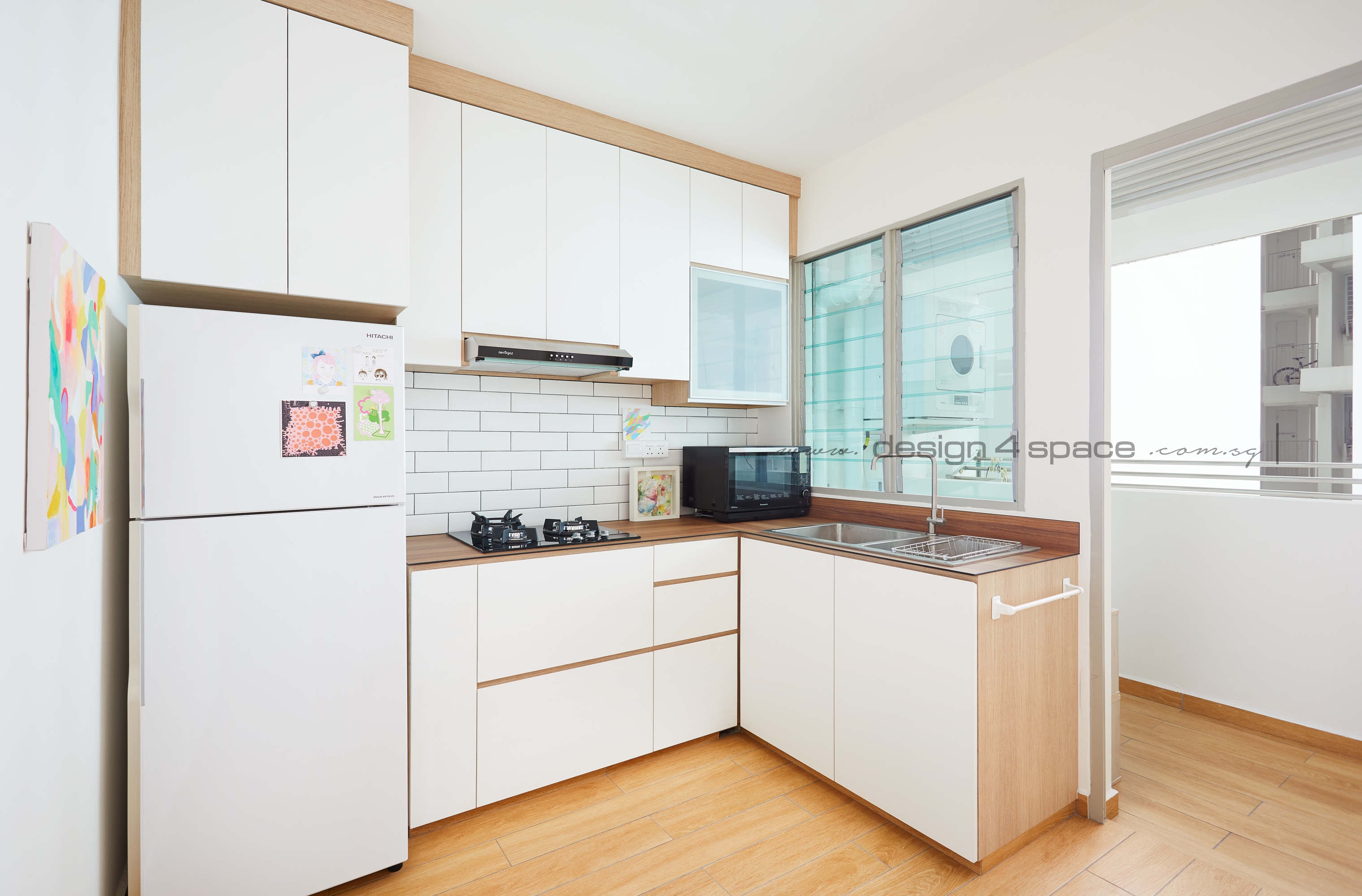 Minimalist, Modern Design - Kitchen - HDB 3 Room - Design by Design 4 Space Pte Ltd