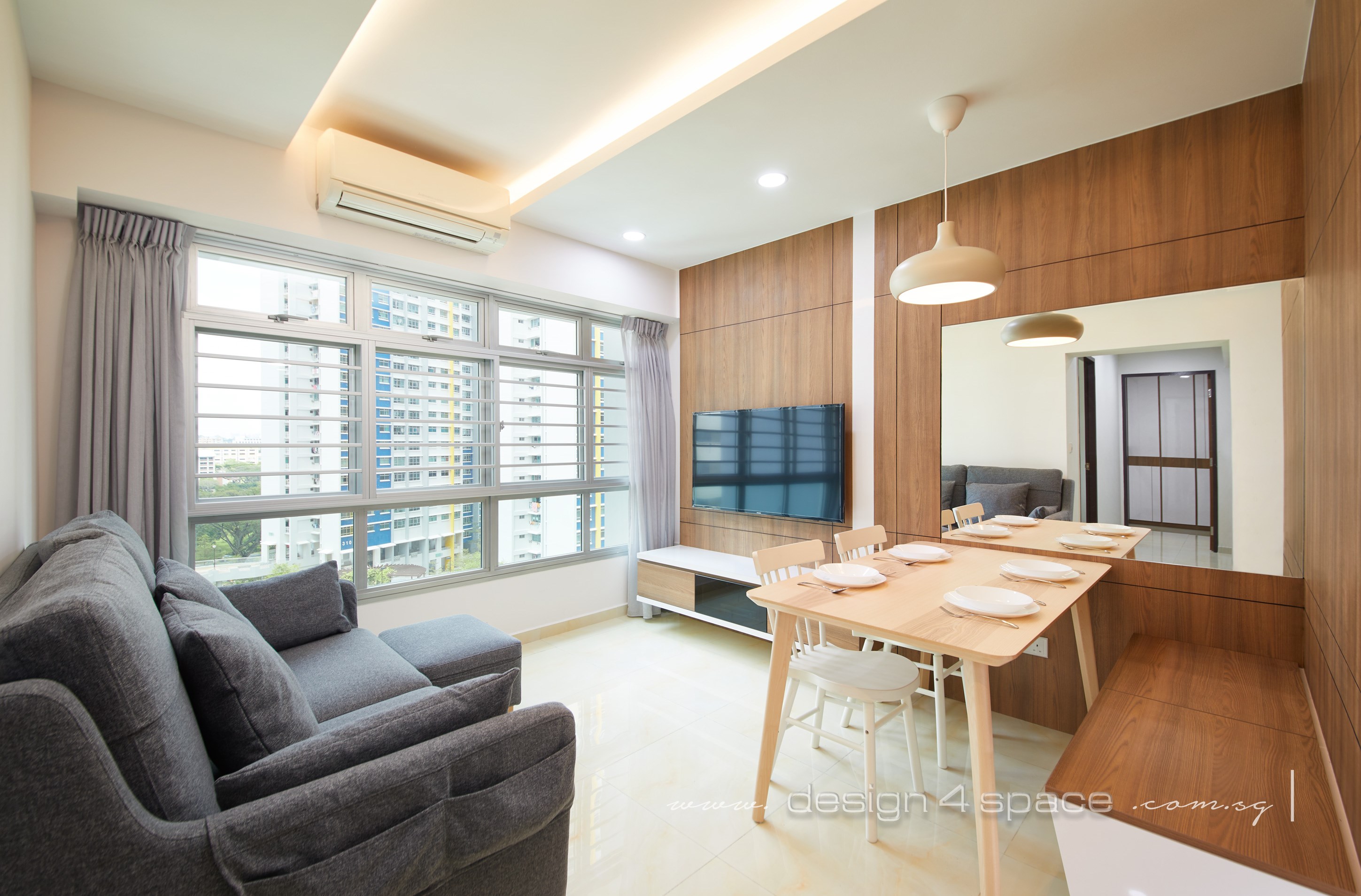 Contemporary Design - Living Room - HDB 3 Room - Design by Design 4 Space Pte Ltd