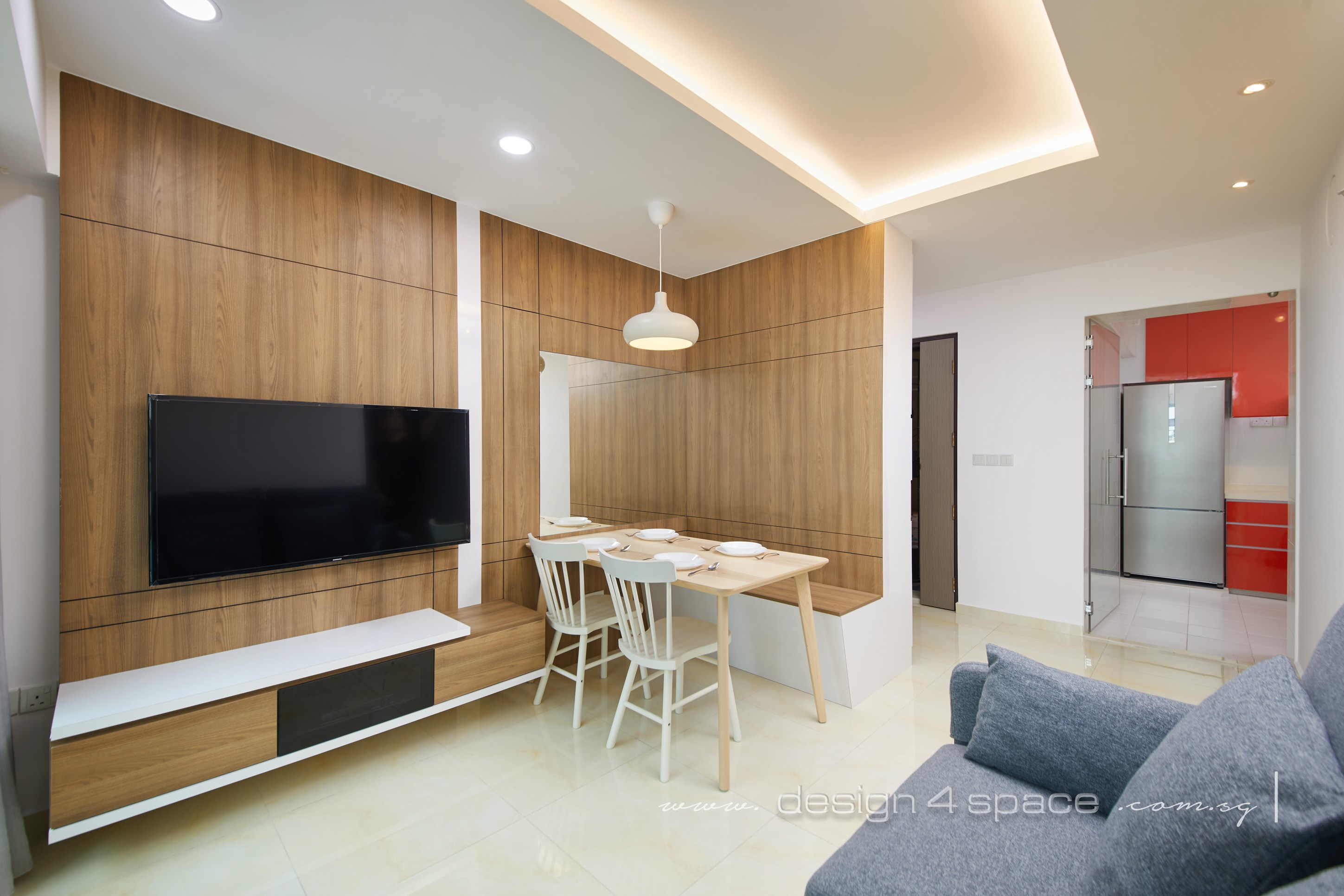 Contemporary Design - Living Room - HDB 3 Room - Design by Design 4 Space Pte Ltd