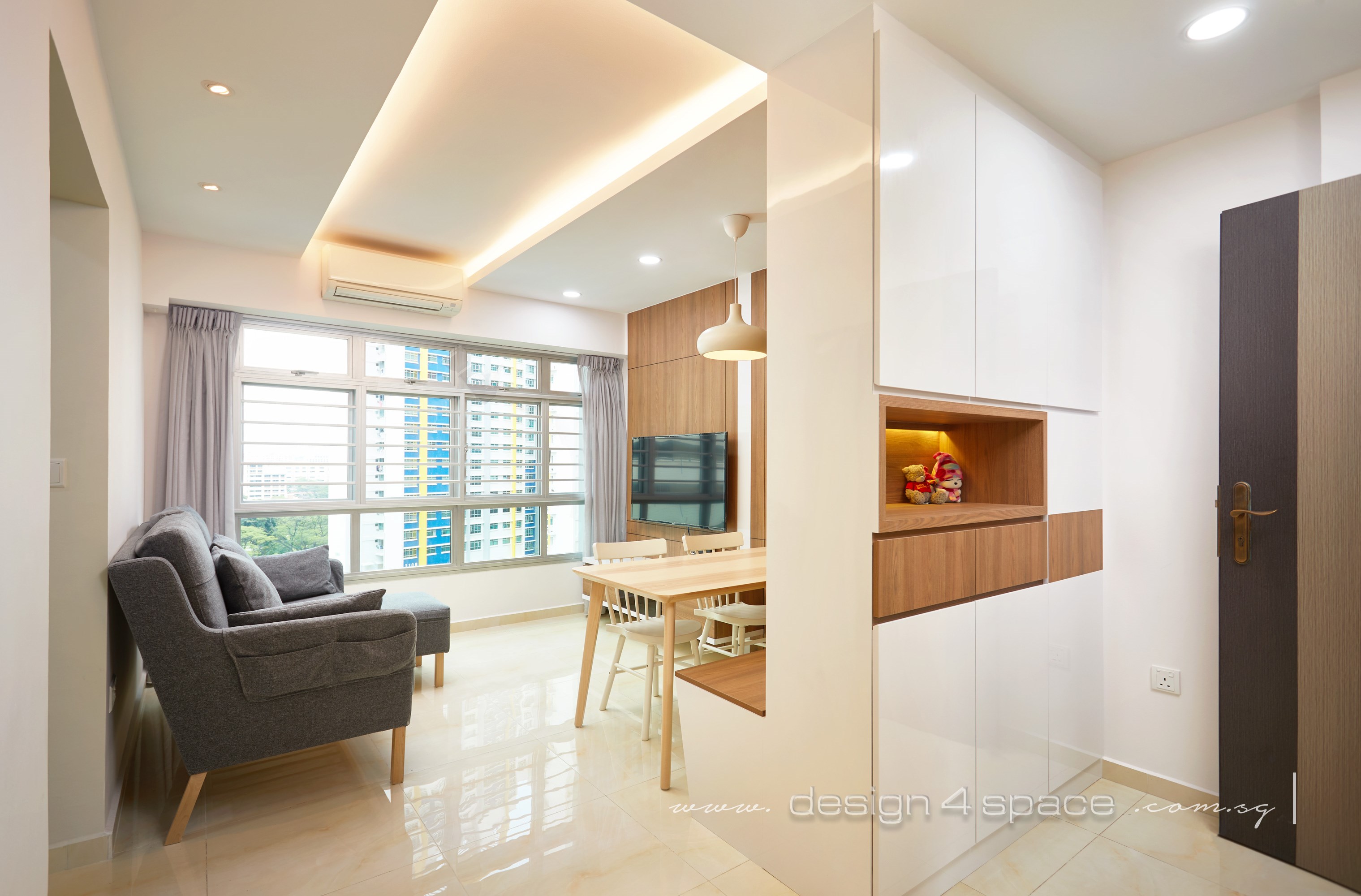 Contemporary Design - Living Room - HDB 3 Room - Design by Design 4 Space Pte Ltd