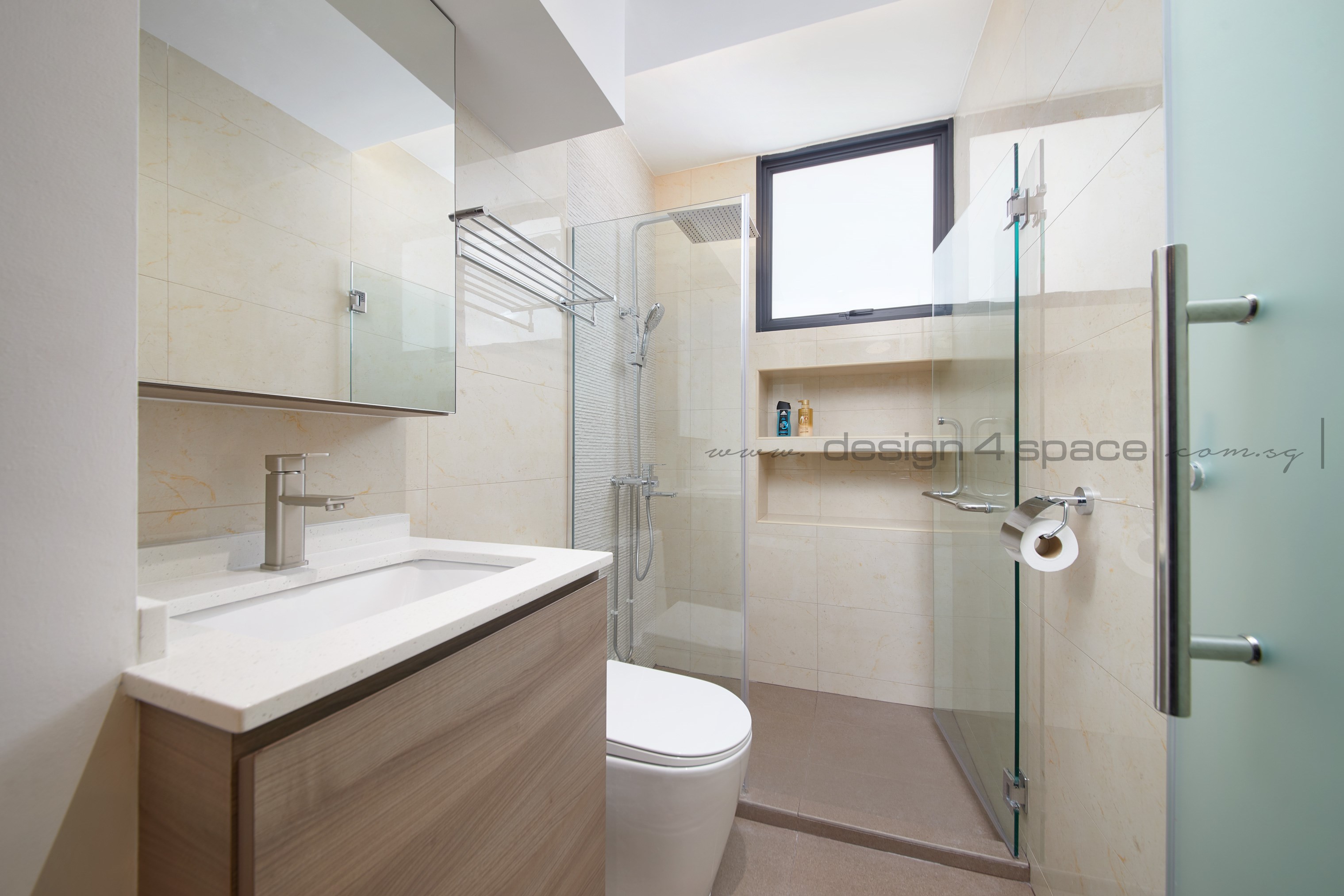 Contemporary Design - Bathroom - HDB 3 Room - Design by Design 4 Space Pte Ltd