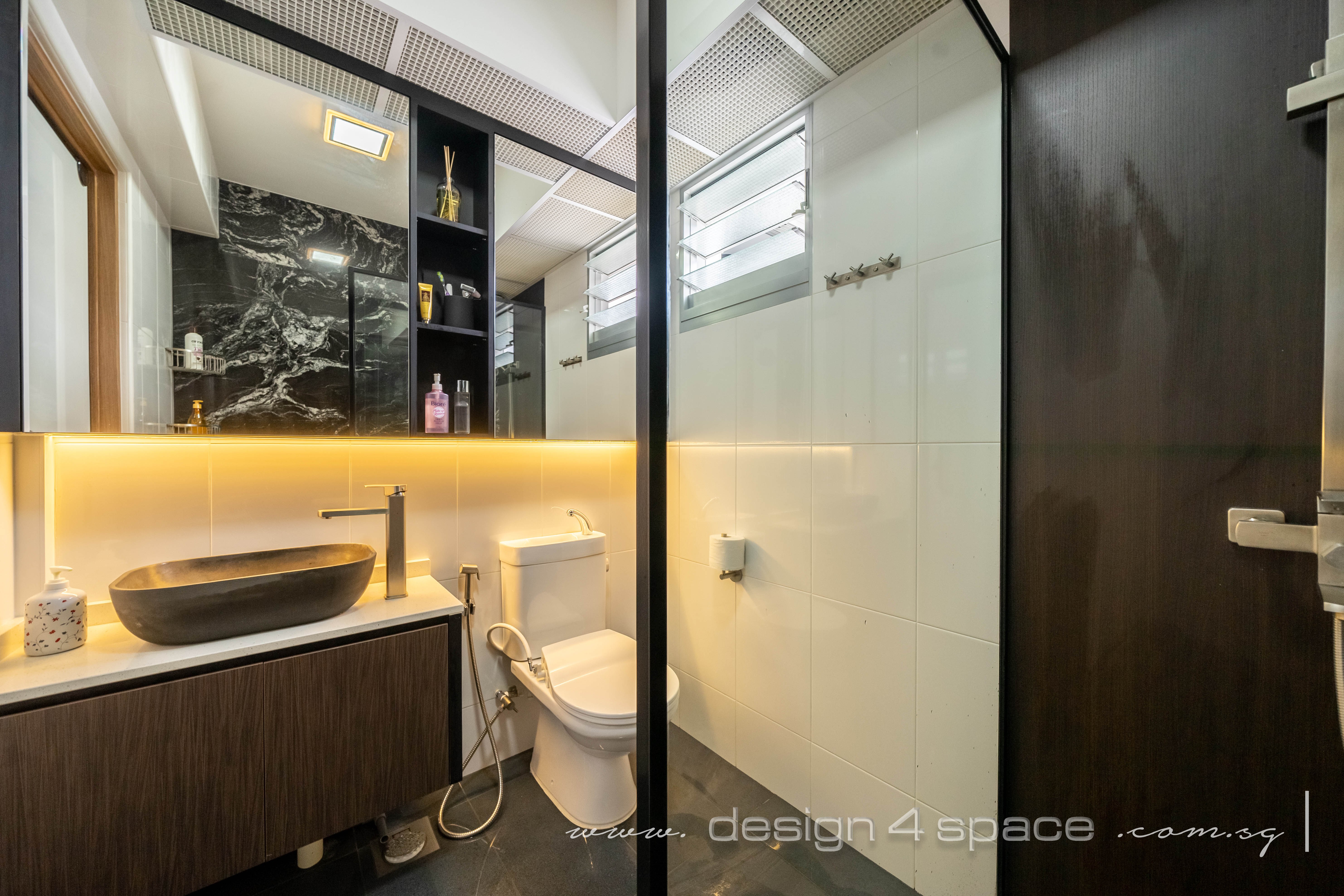 Contemporary, Modern Design - Bathroom - HDB 3 Room - Design by Design 4 Space Pte Ltd