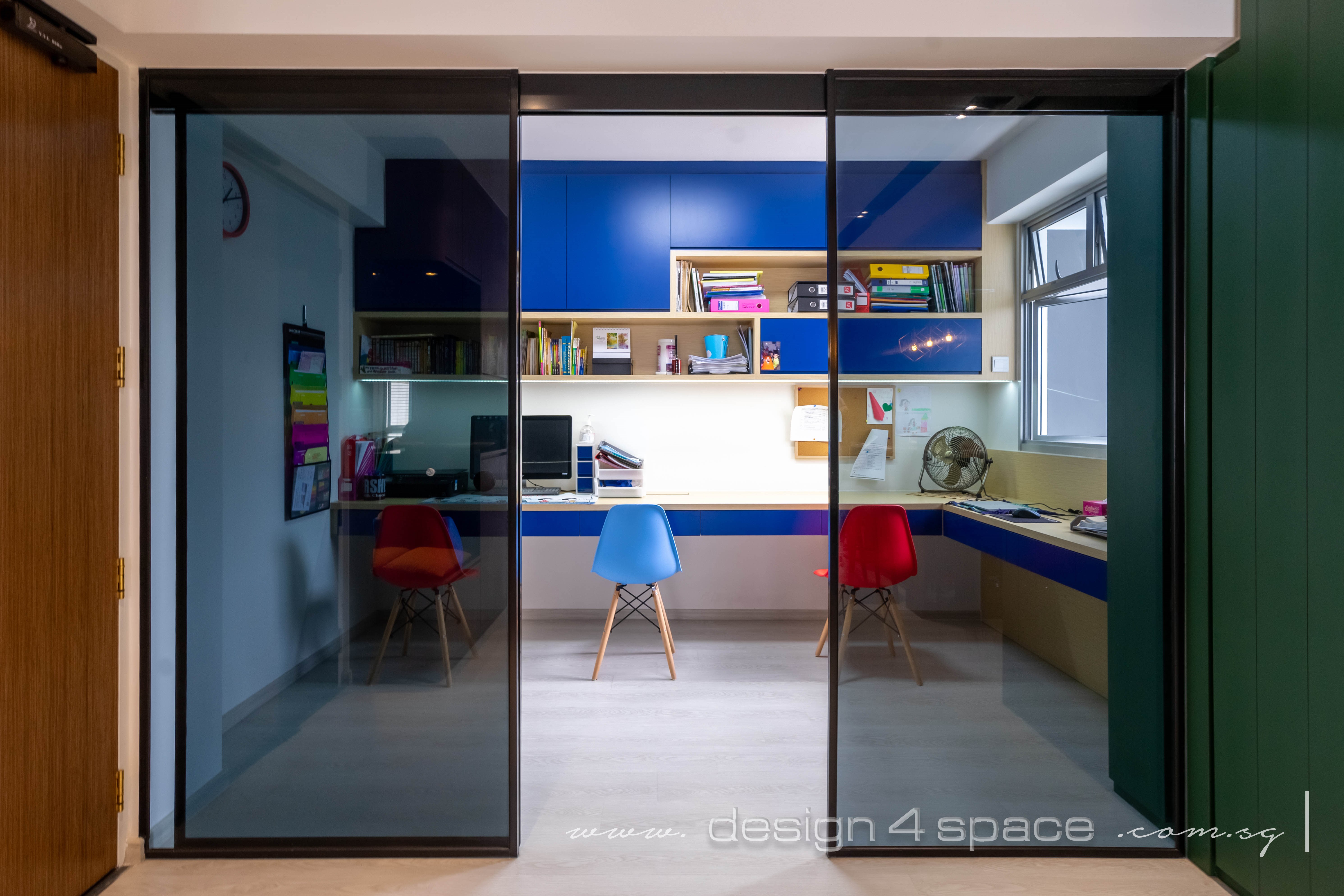 Contemporary, Modern Design - Study Room - HDB 3 Room - Design by Design 4 Space Pte Ltd