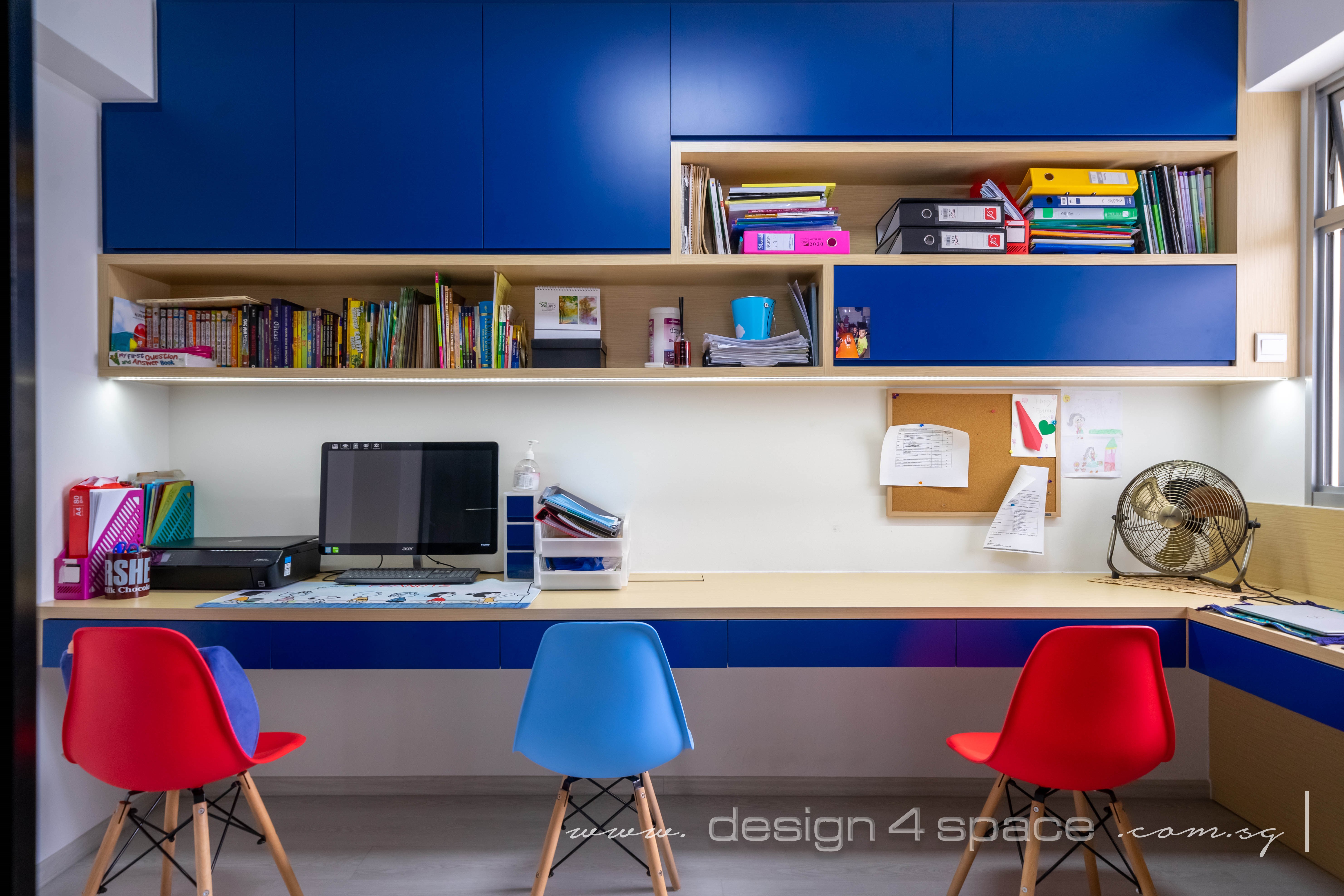 Contemporary, Modern Design - Study Room - HDB 3 Room - Design by Design 4 Space Pte Ltd
