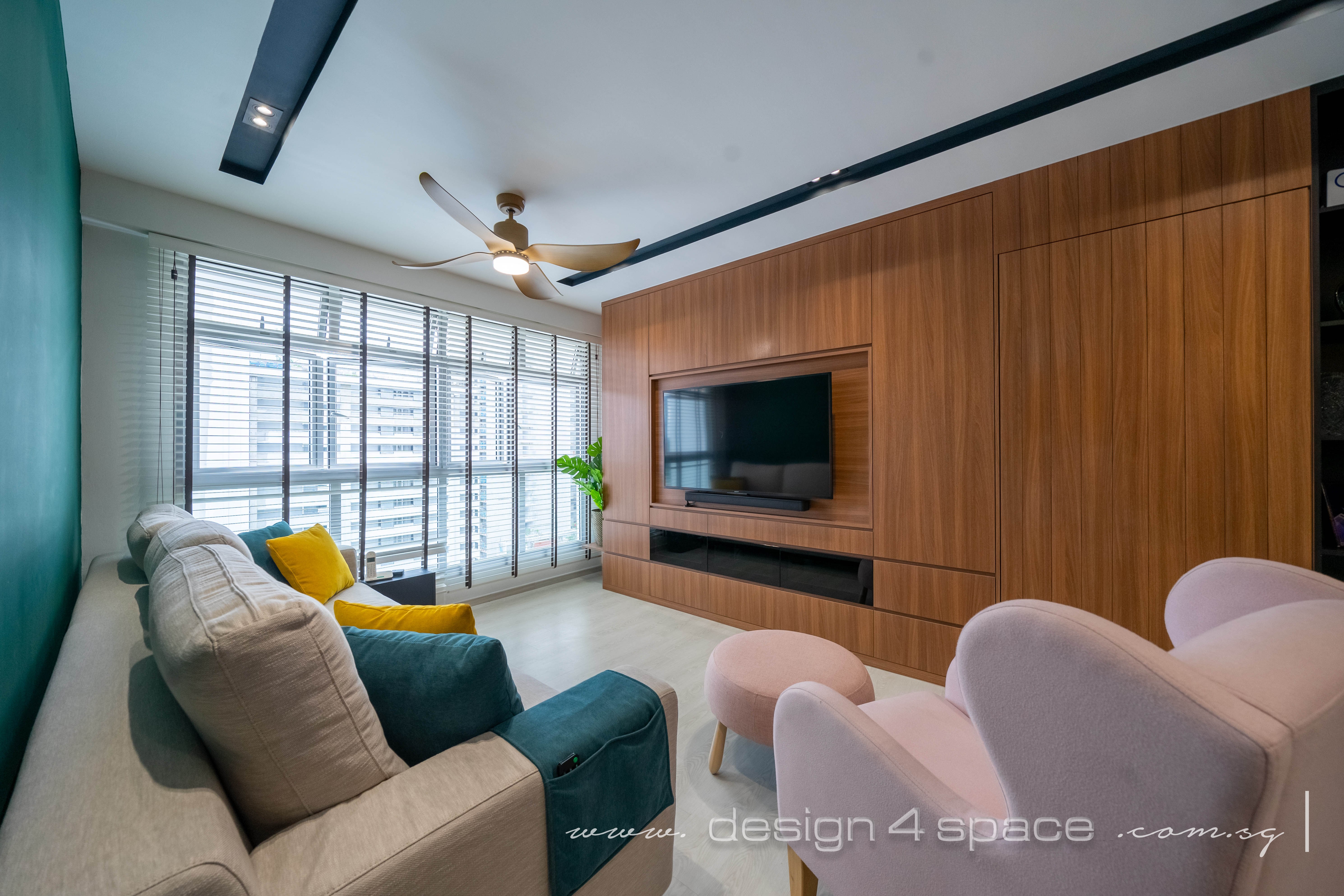 Contemporary, Modern Design - Living Room - HDB 3 Room - Design by Design 4 Space Pte Ltd