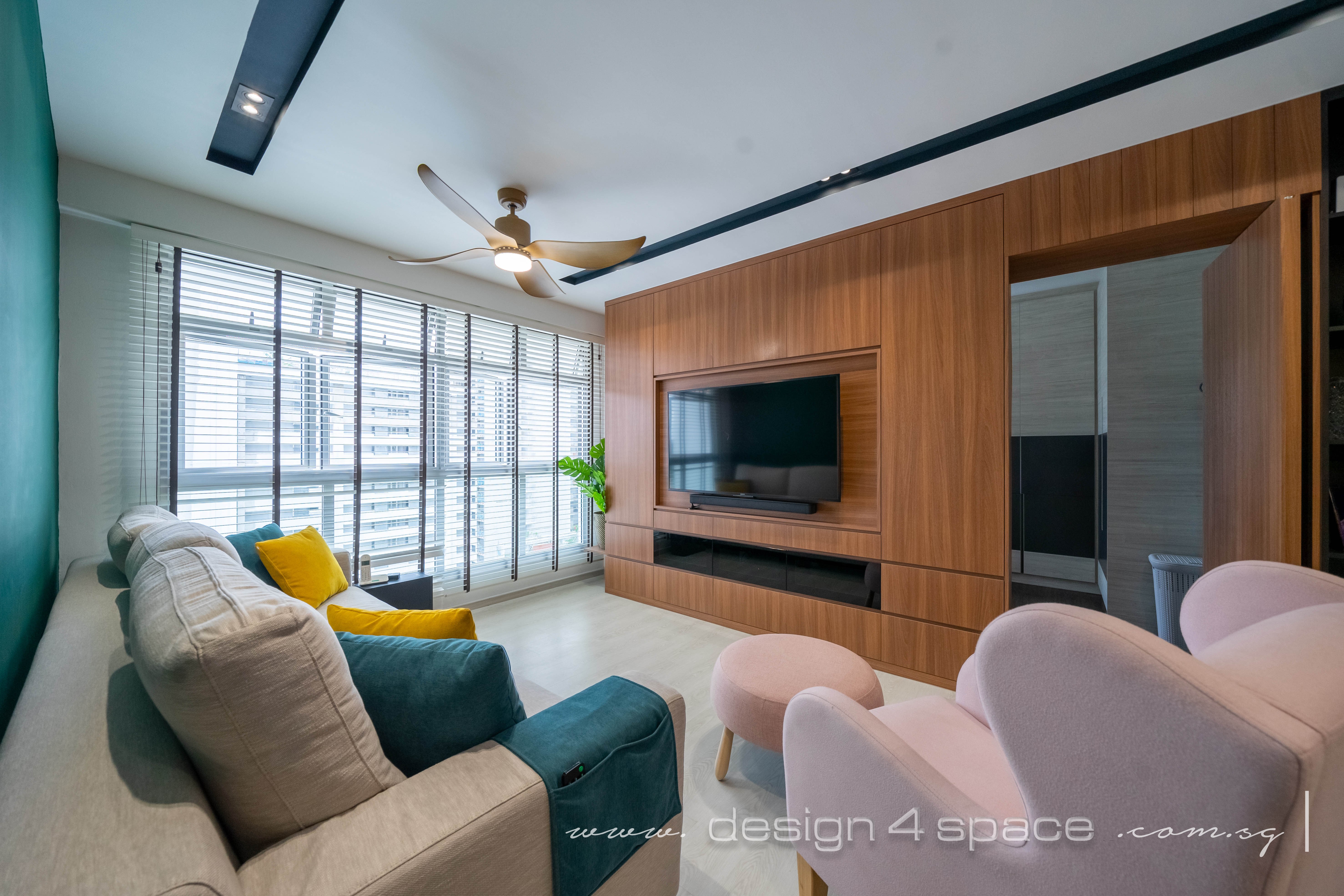 Contemporary, Modern Design - Living Room - HDB 3 Room - Design by Design 4 Space Pte Ltd