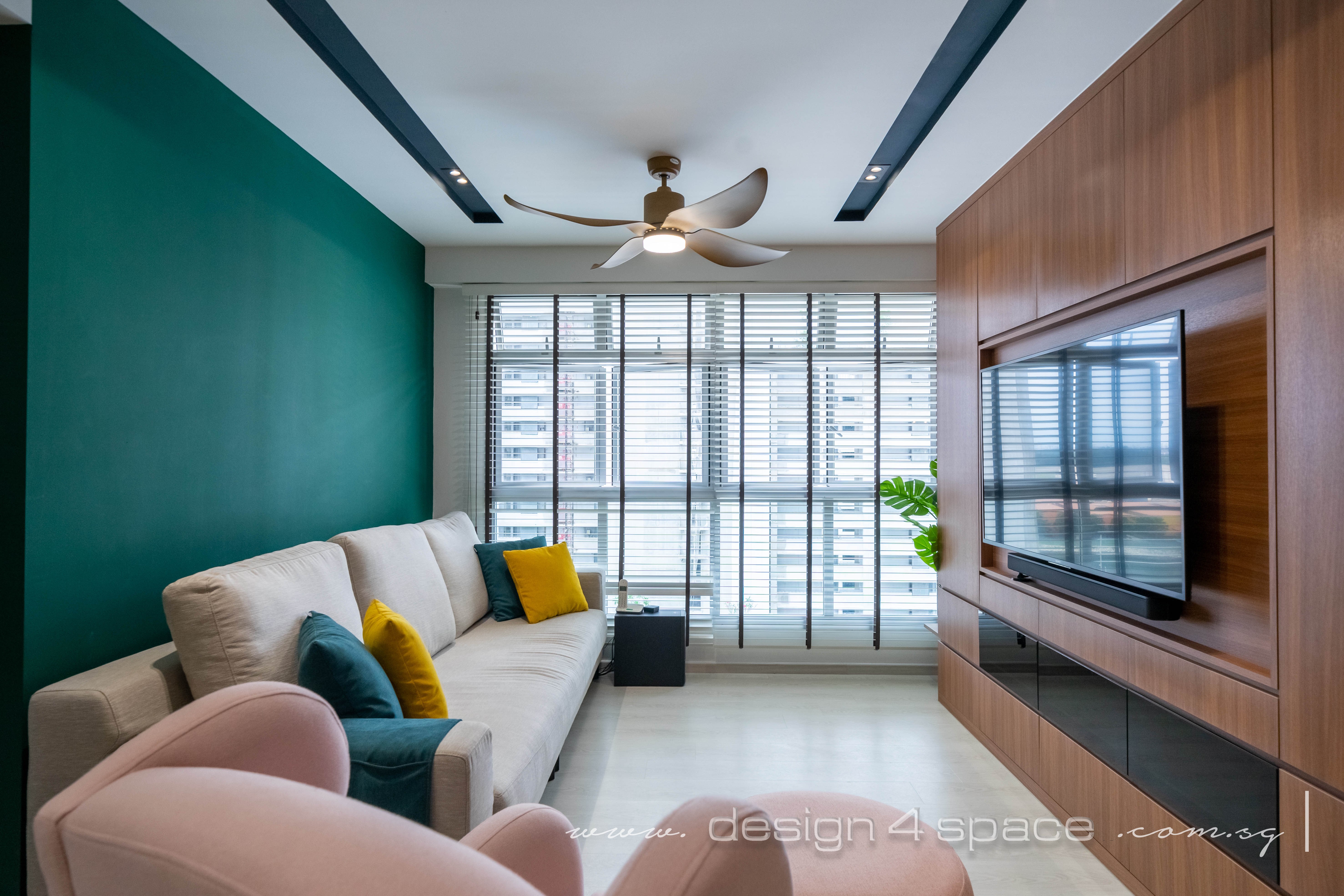 Contemporary, Modern Design - Living Room - HDB 3 Room - Design by Design 4 Space Pte Ltd