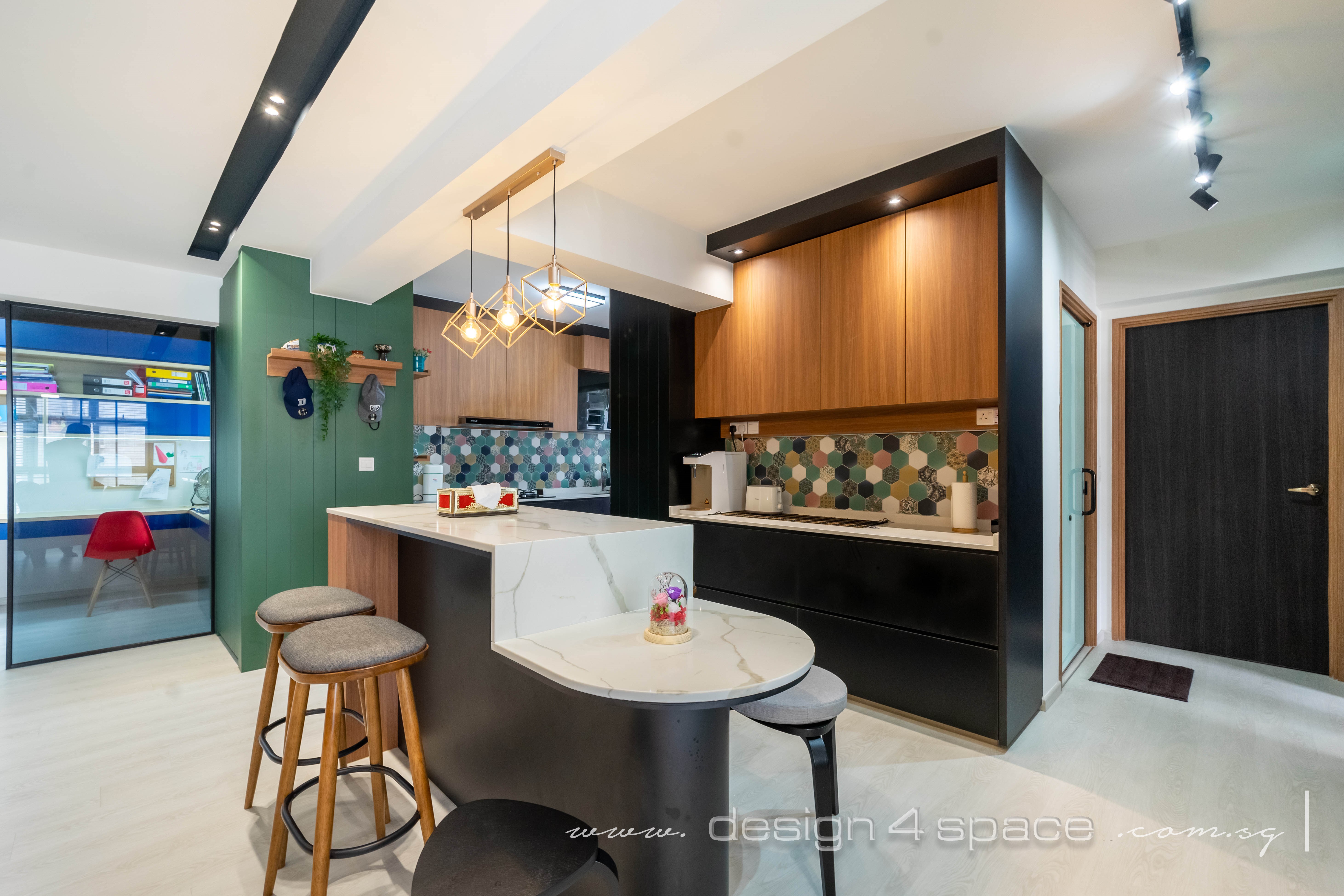 Contemporary, Modern Design - Kitchen - HDB 3 Room - Design by Design 4 Space Pte Ltd