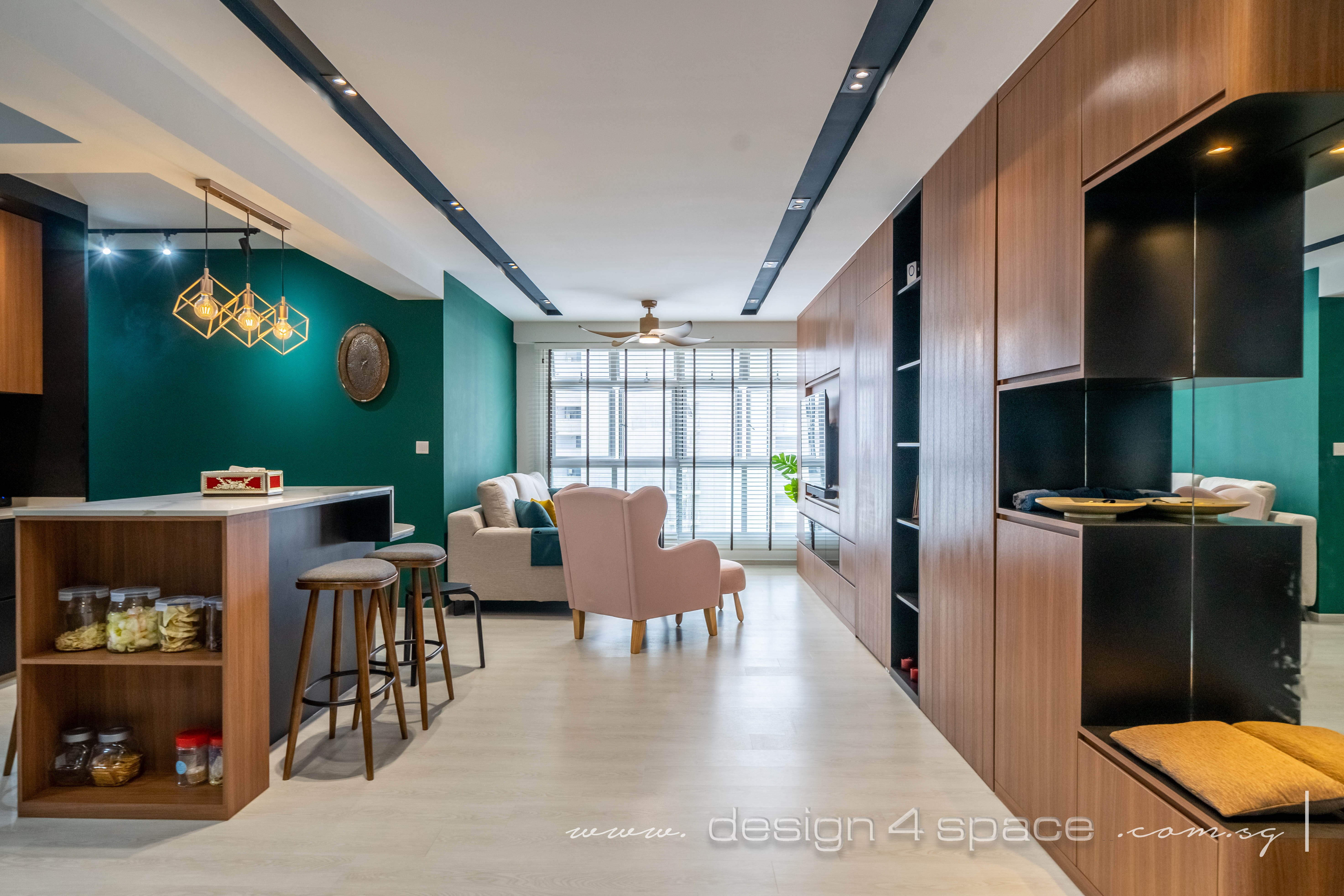 Contemporary, Modern Design - Living Room - HDB 3 Room - Design by Design 4 Space Pte Ltd