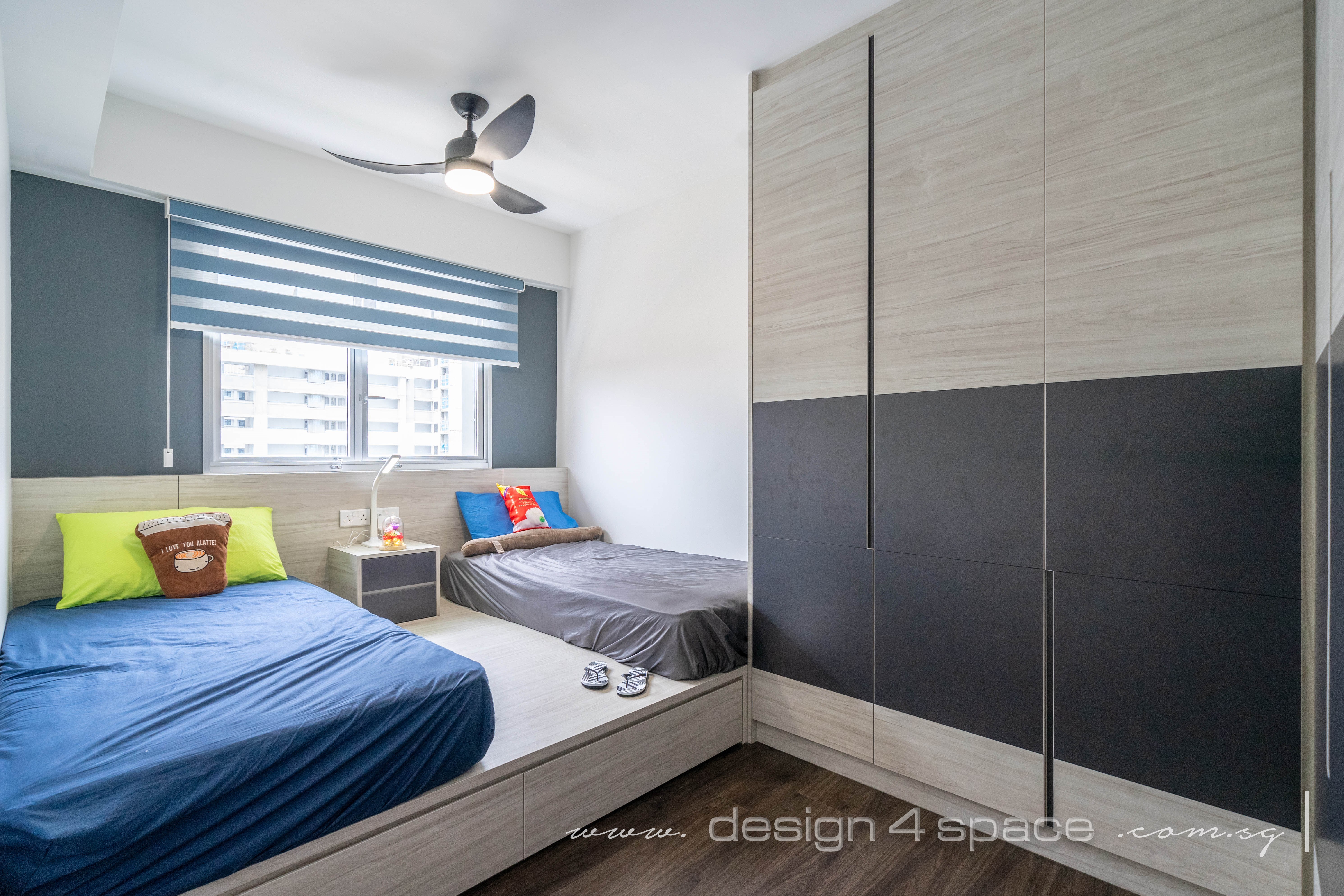 Contemporary, Modern Design - Bedroom - HDB 3 Room - Design by Design 4 Space Pte Ltd